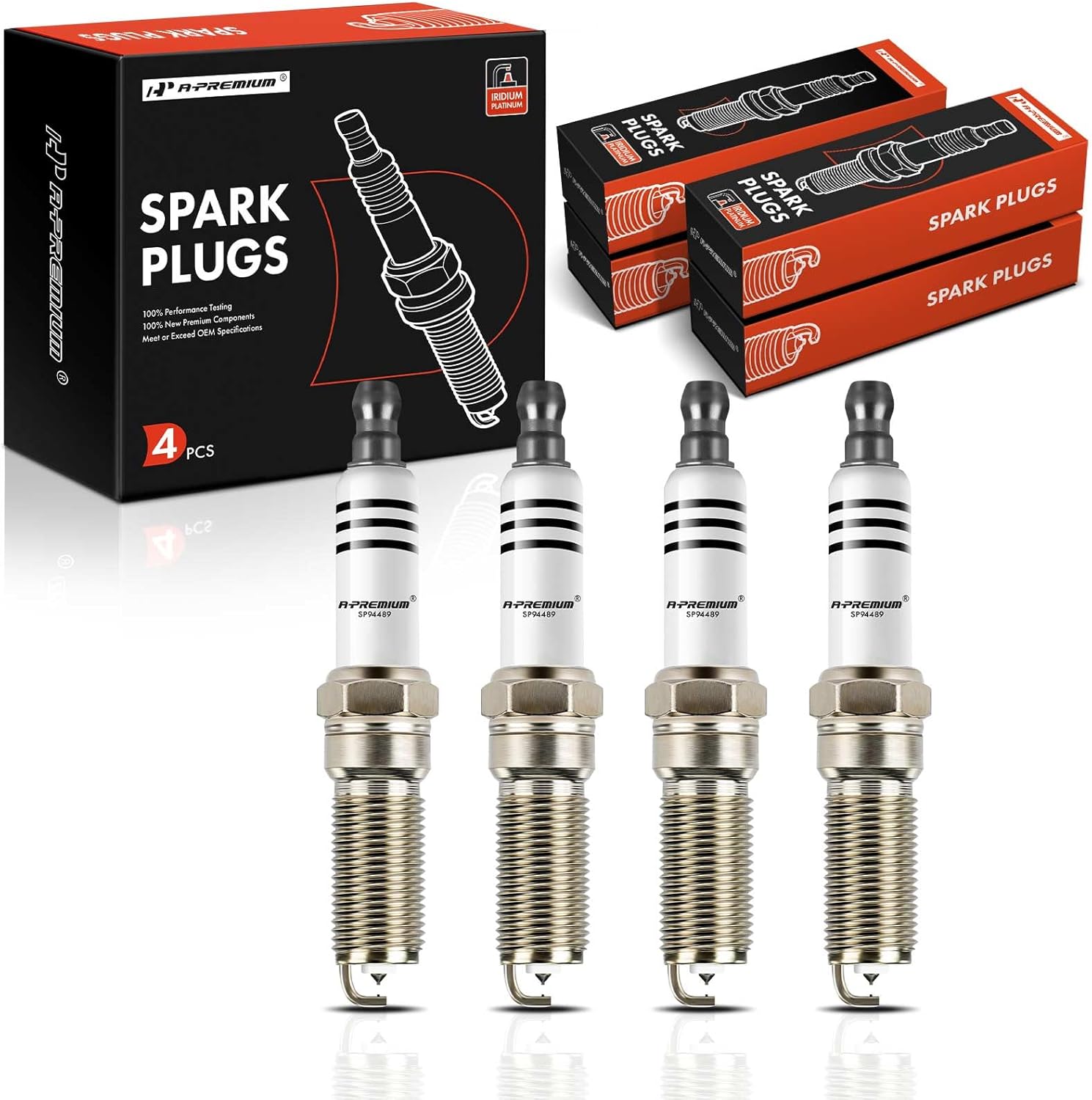 A-Premium 4 bujías de platino iridio compatibles con vehículos Buick, Cadillac, Chevrolet y GMC – Envision, Regal, ATS, CT6, CTS, Equinox, Malibu y