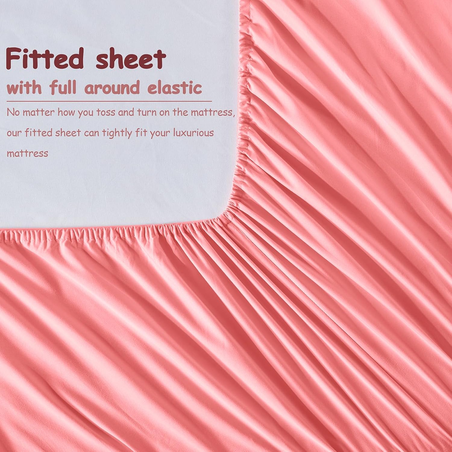 Homiest Juego de sábanas de bolsillo extra profundo, 6 piezas de sábanas de color rosa suave de 18 a 24 pulgadas, sábanas de microfibra de 1800