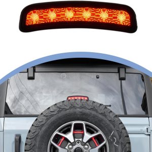 HAKA TOUGH Tercera luz LED de freno para Ford Bronco 2021-2023, accesorios de luz de freno negra ahumada para neumático de repuesto Bronco de 4 HAKA TOUGH Tercera luz LED de freno para Ford Bronco 2021-2023, accesorios de luz de freno negra ahumada para neumático de repuesto Bronco de 4