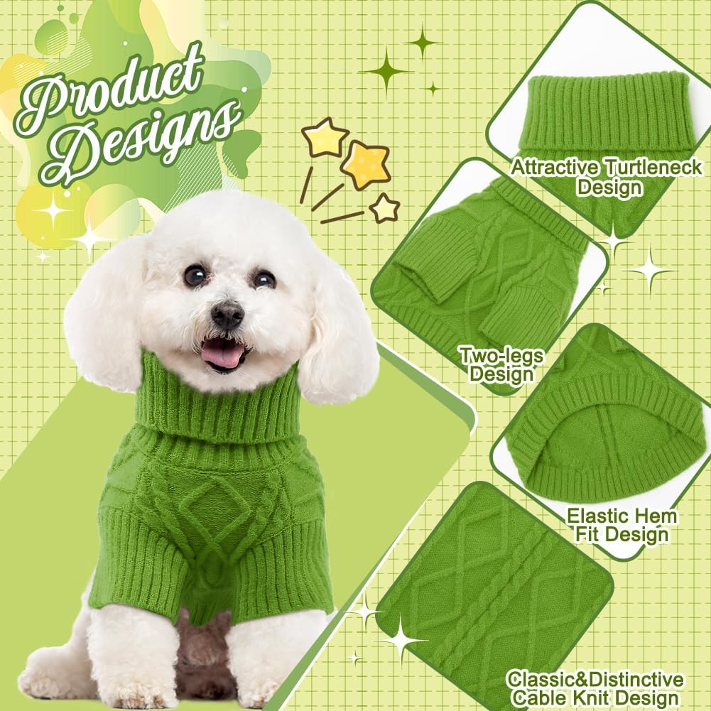 EMUST Suéter para perros, lindo suéter para perro mediano, suéter de Navidad para gatitos, suéter de cuello alto para perros pequeños y medianos,