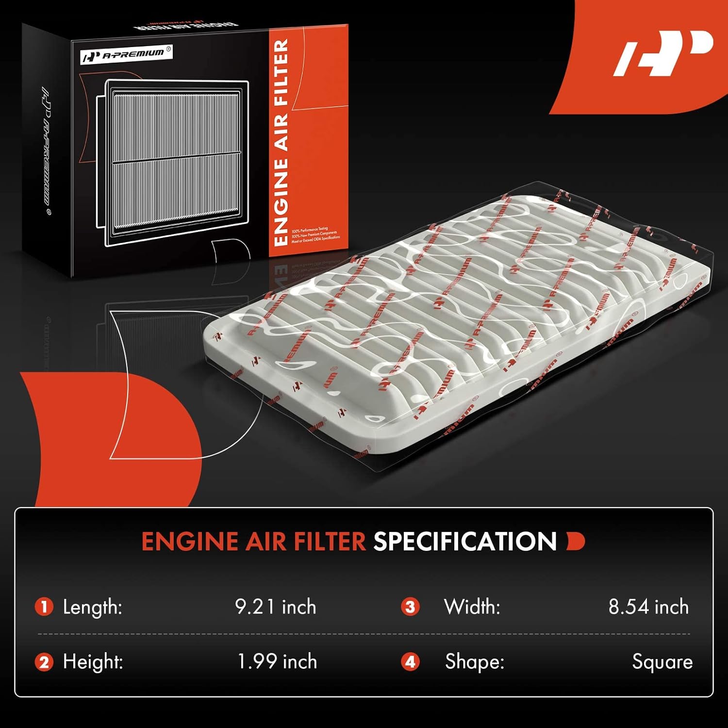 A-Premium Filtro de aire de motor compatible con Mitsubishi Galant 2004-2012, Eclipse 2006-2012, Endeavor 2004-2008 2010-2011