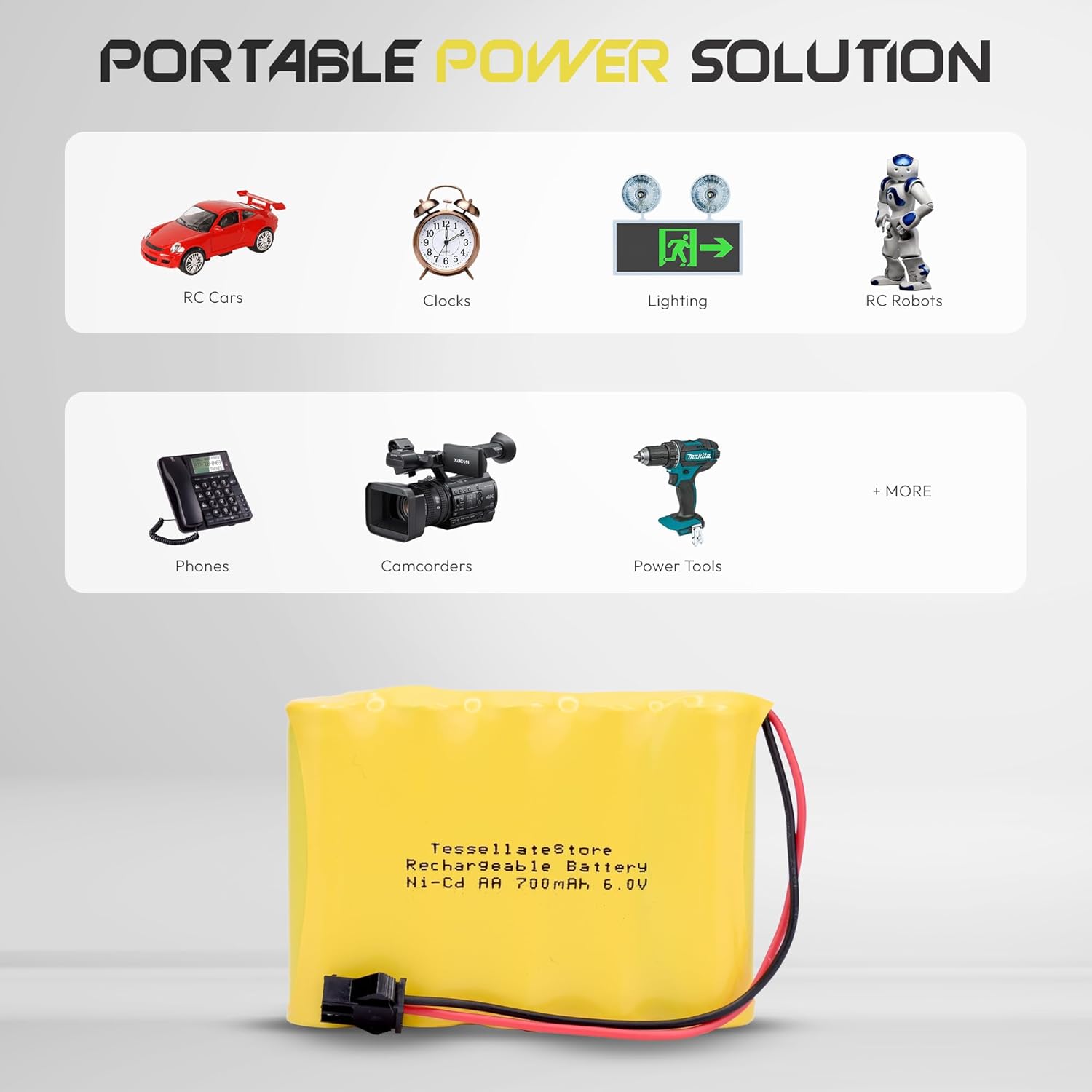TessellateStore Batería Ni-CD Energy 6.0V 700mAh + SM2 Plug (2)