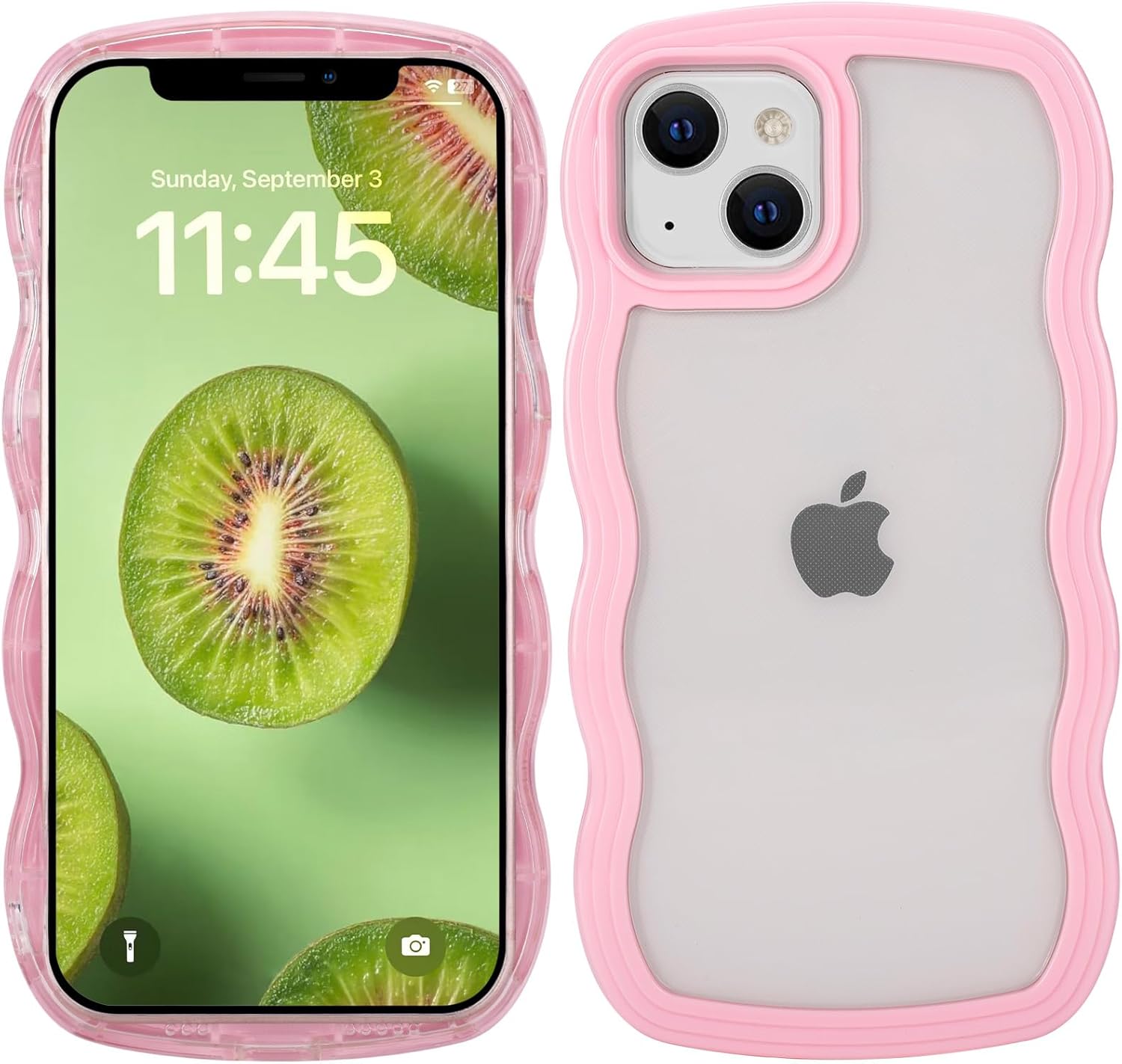 Starkitchen iphone13 Case Wave Frame Caso, a prueba de golpes elegante Wavezel Funda protectora para mujeres (rosa)