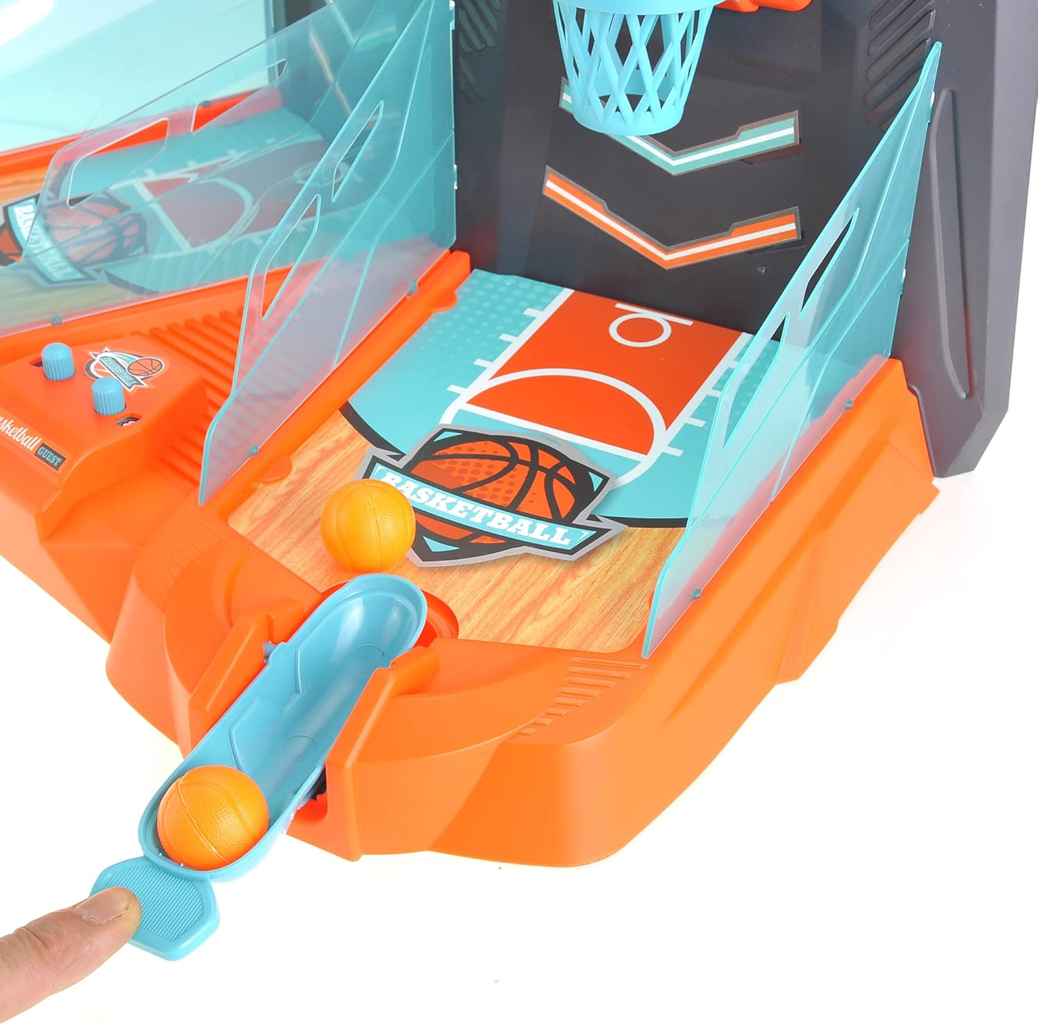 PowerTRC Ultimate Arcade de baloncesto de escritorio grande diversión sin fin para niños y adultos con acción para 2 jugadores, juego de disparos en
