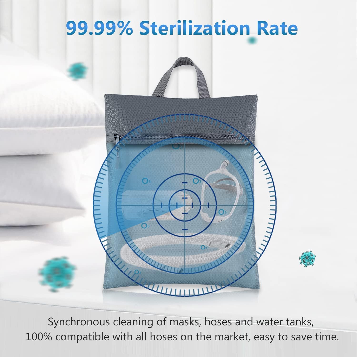 Kit de herramientas de limpieza mejorado para limpiador CPAP y para máquina y manguera CPAP, para máquina de desinfección