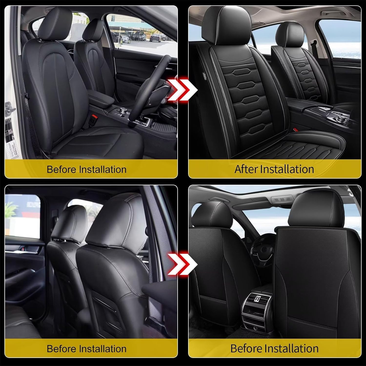 AOMSAZTO Funda de asiento de automóvil compatible con Jeep Grand Cherokee 2004-2010, solo 2 asientos delanteros, protector de cojín de asiento de