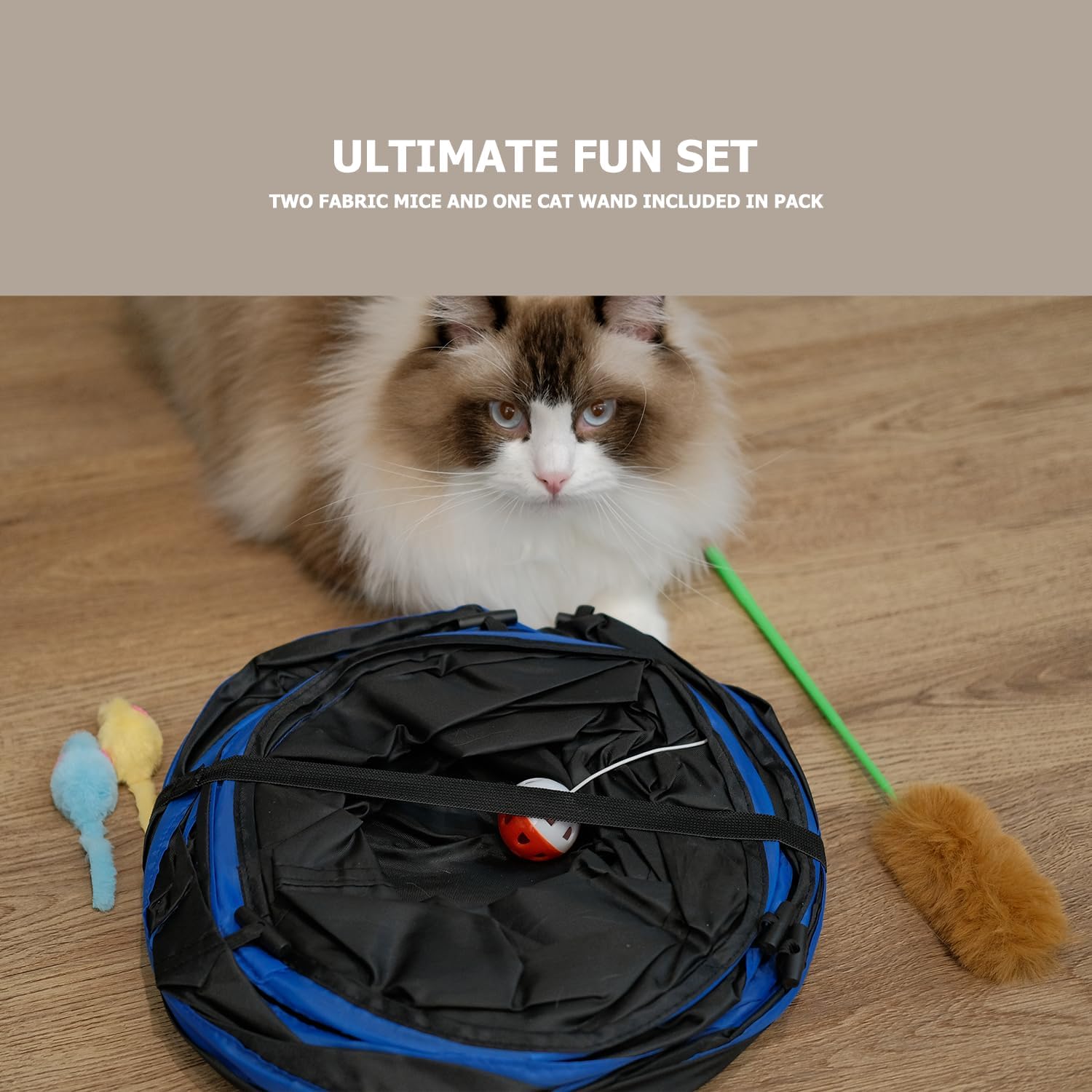 BELLAVENIR Juguetes de túnel para gatos para interiores, suministros extra grandes para gatos grandes, fáciles de limpiar, olor fresco, acogedora