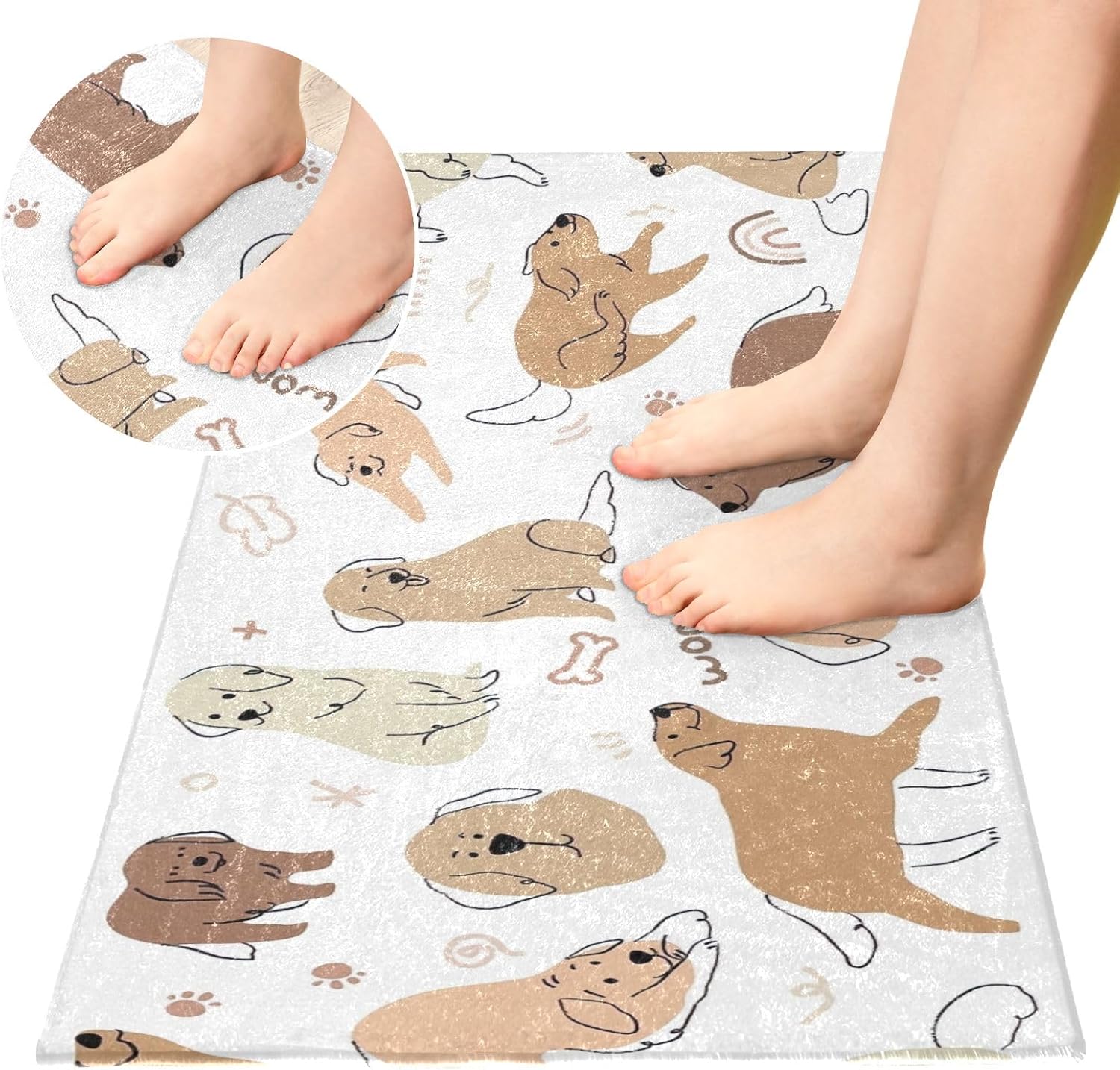 Tapete para dormitorio con diseño de perro Labrador, lavable a máquina, antideslizante, con parte trasera de goma, 39 x 20 pulgadas