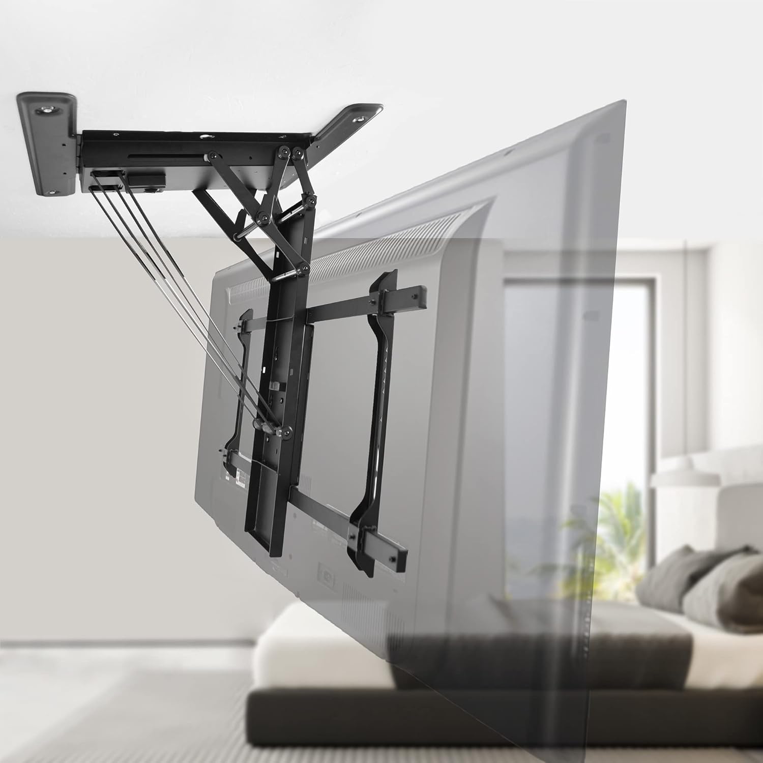 VIVO Soporte de techo eléctrico para TV para pantallas de 40 a 85 pulgadas, soporte VESA de techo inclinado motorizado abatible grande, paquete