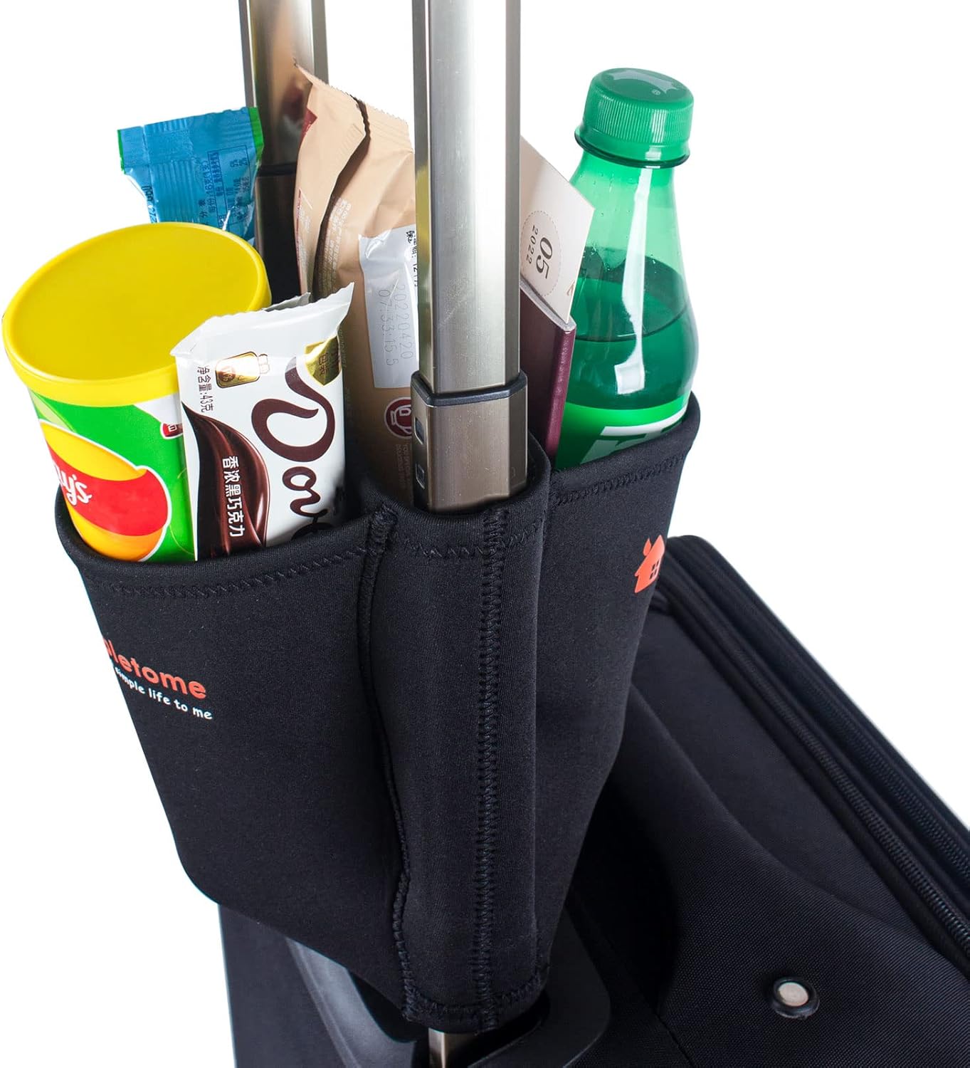 simpletome Portavasos para equipaje con manos libres, accesorio para bolsa de bebidas, estilo simple, materiales elásticos, fácil de instalar y