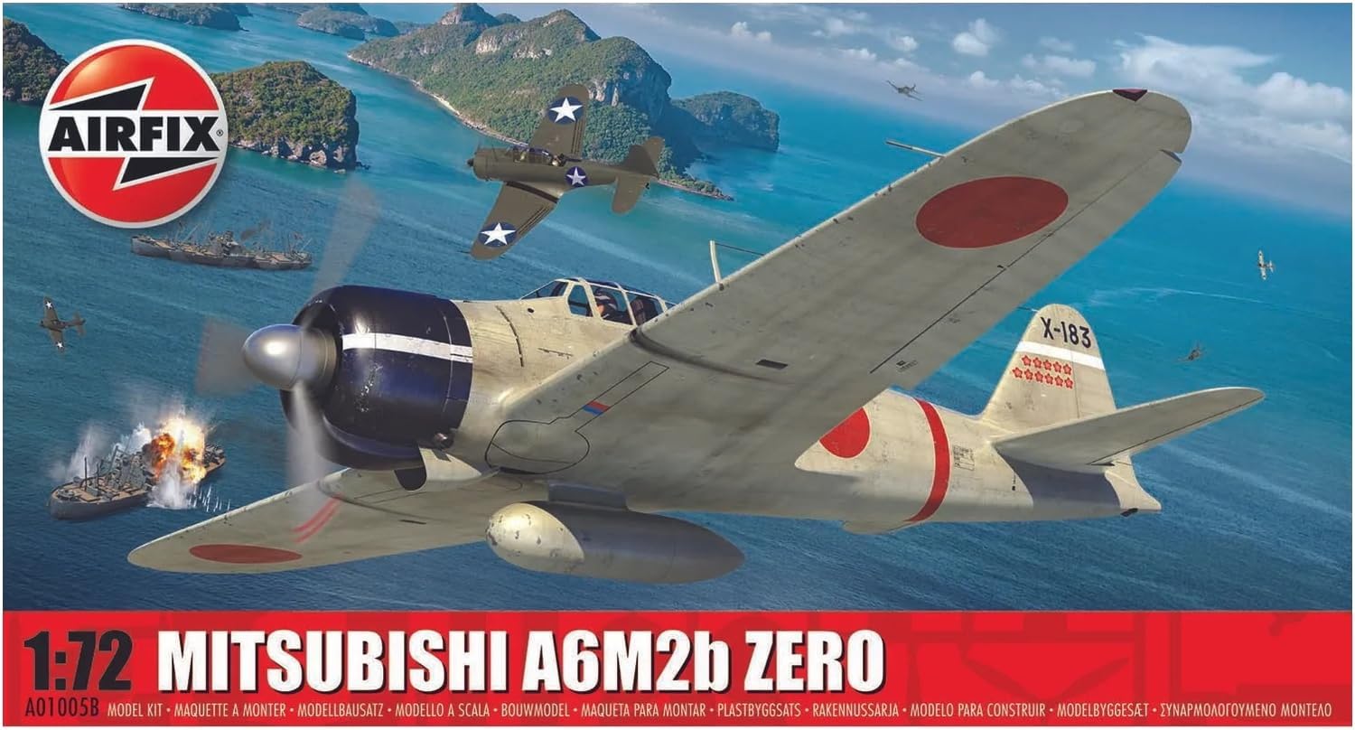 Airfix Mistubishi A6M2b Zero 172 WWII IJN Aviación Militar Kit de Modelo de Plástico A01005B