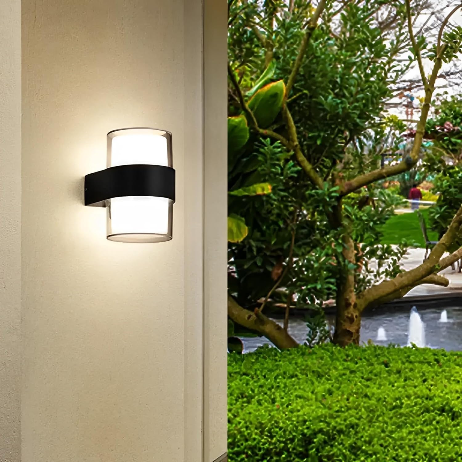 Luces de pared para exteriores, 10W 6000K blanco frío impermeable IP65 aluminio  Luz de pared LED para exteriores e interiores, luz de porche de