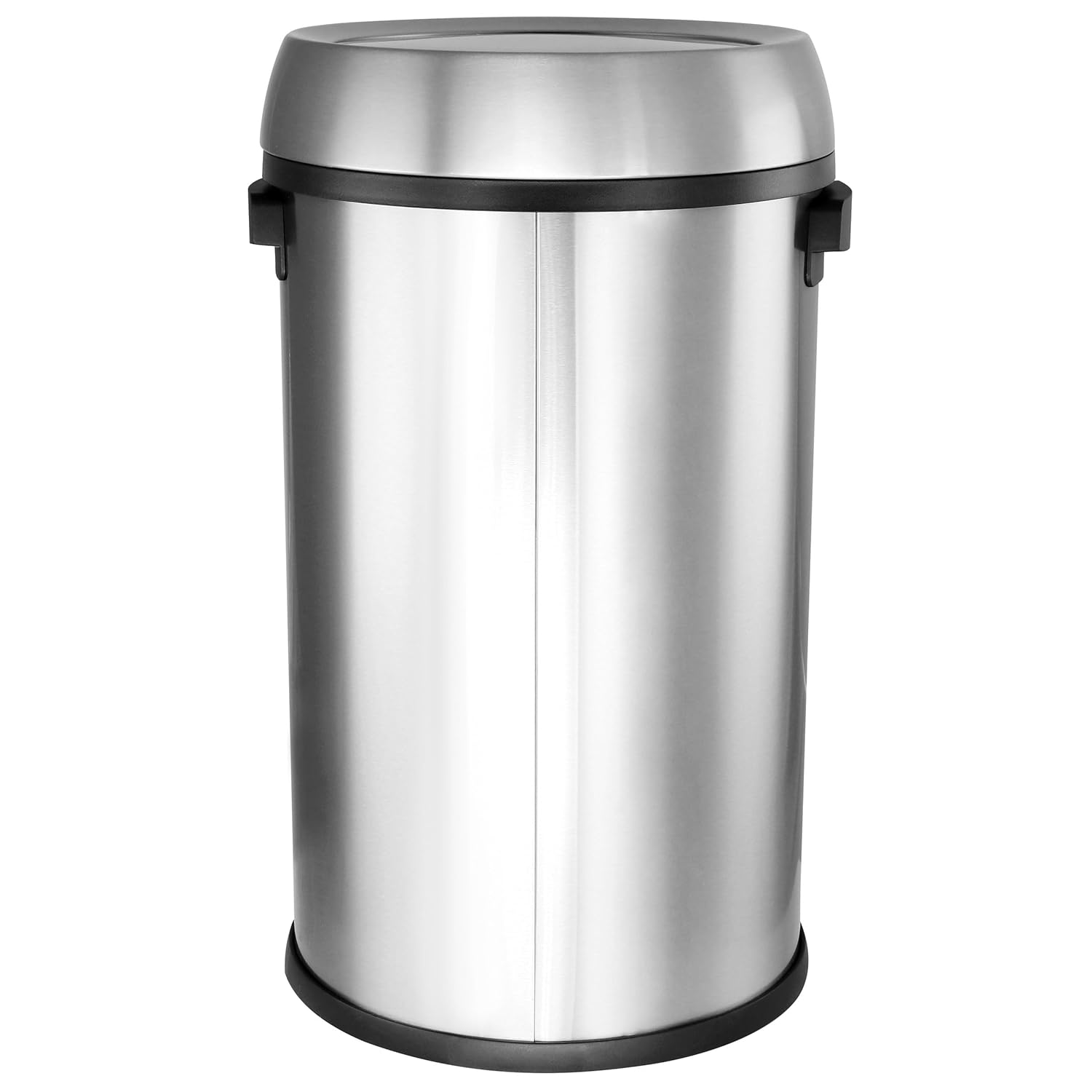 Elama Cubo de basura cilíndrico de acero inoxidable con tapa oscilante de 17 galones de 65 litros