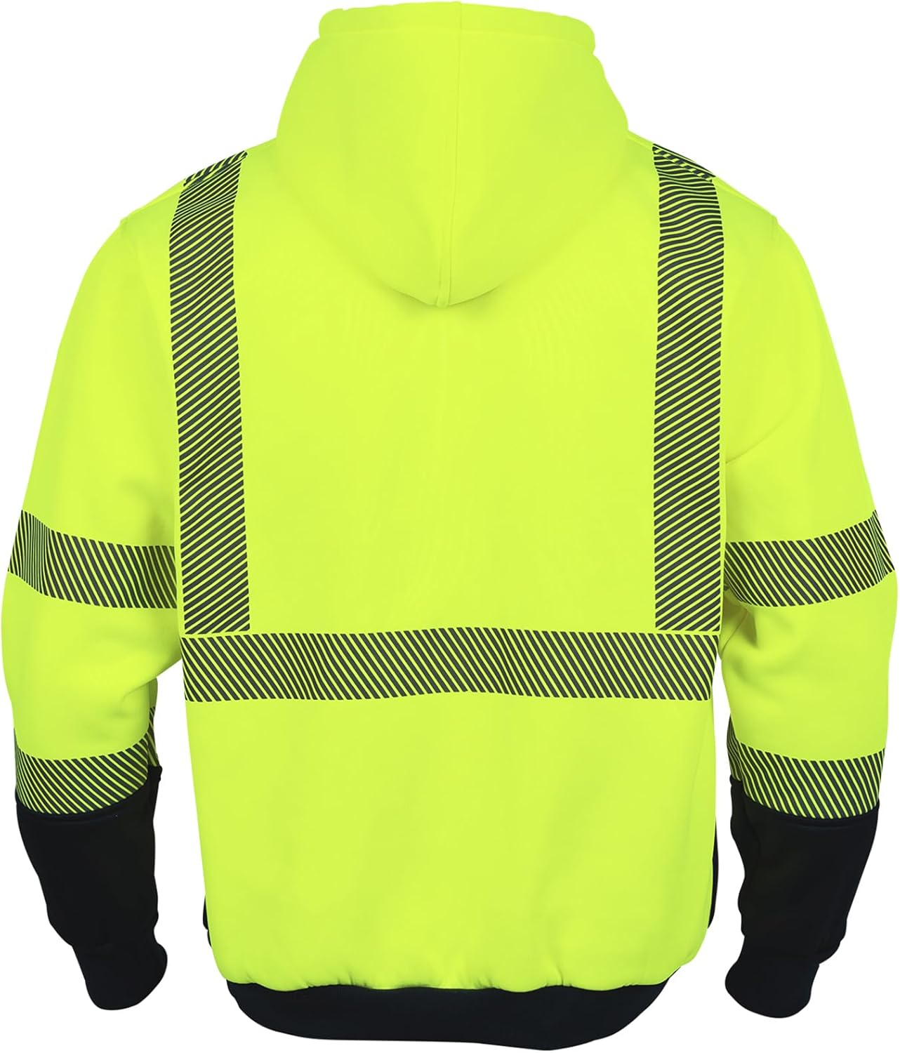 Alta visibilidad ANSI Clase 3 Reflectante de Seguridad Fleece Sudadera con capucha para hombres Hi Vis Sudaderas Chaqueta con cremallera