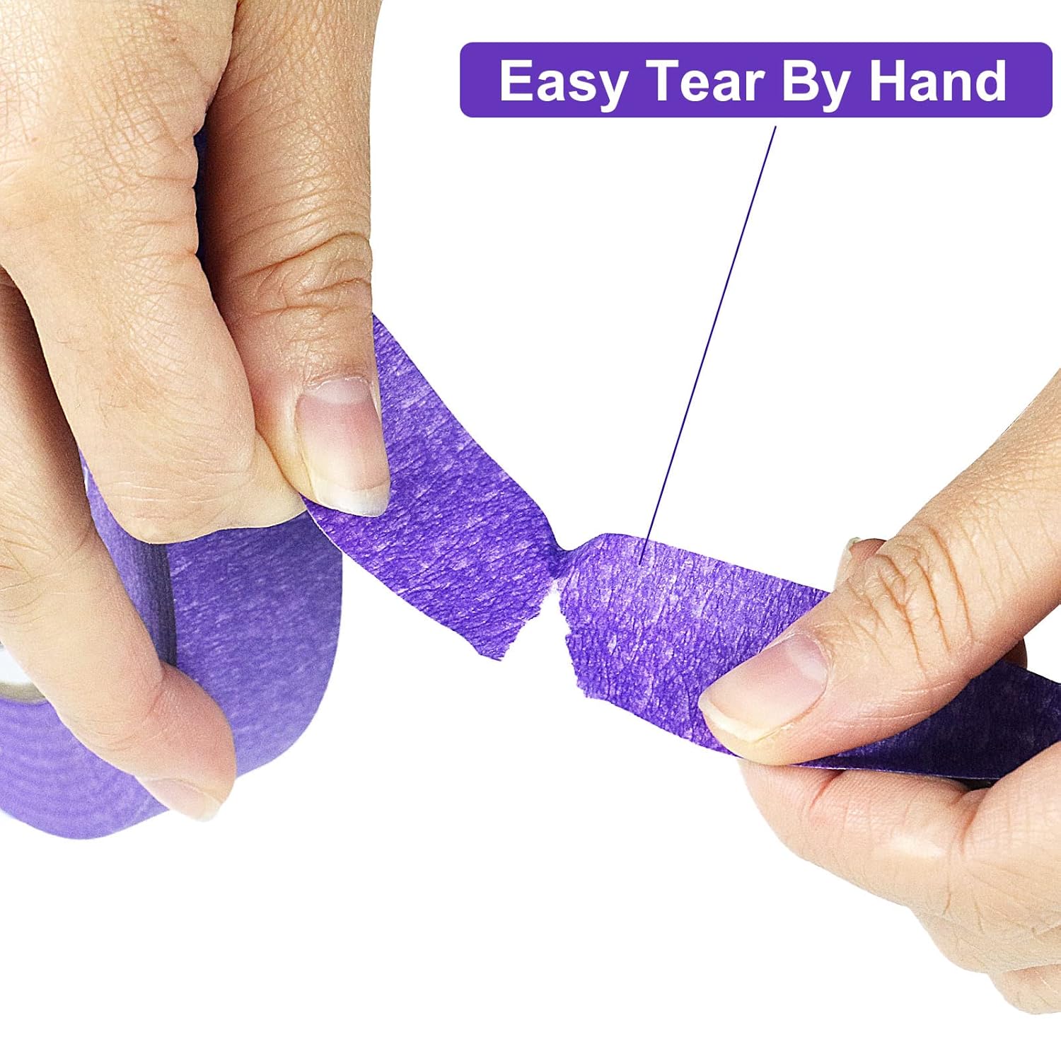BOMEI PACK Cinta adhesiva para pintores morados de 0.94 pulgadas x 60 yardas, cinta adhesiva decorativa de fácil extracción para 14 días para