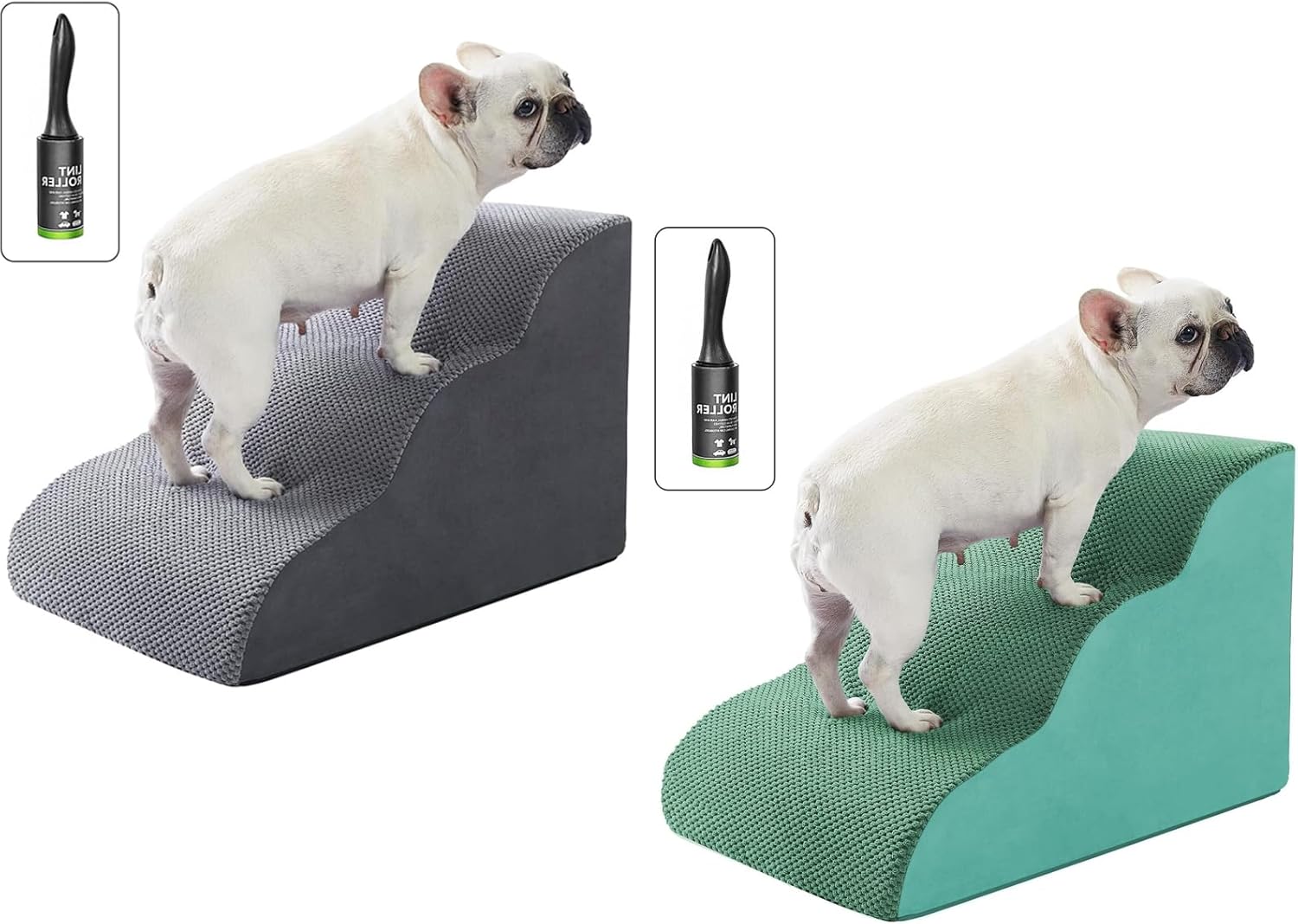 Ryoizen Rampas para escaleras para perros pequeñosmedianos hasta camas y sofás de hasta 18 pulgadas, escalón para mascotas con parte inferior
