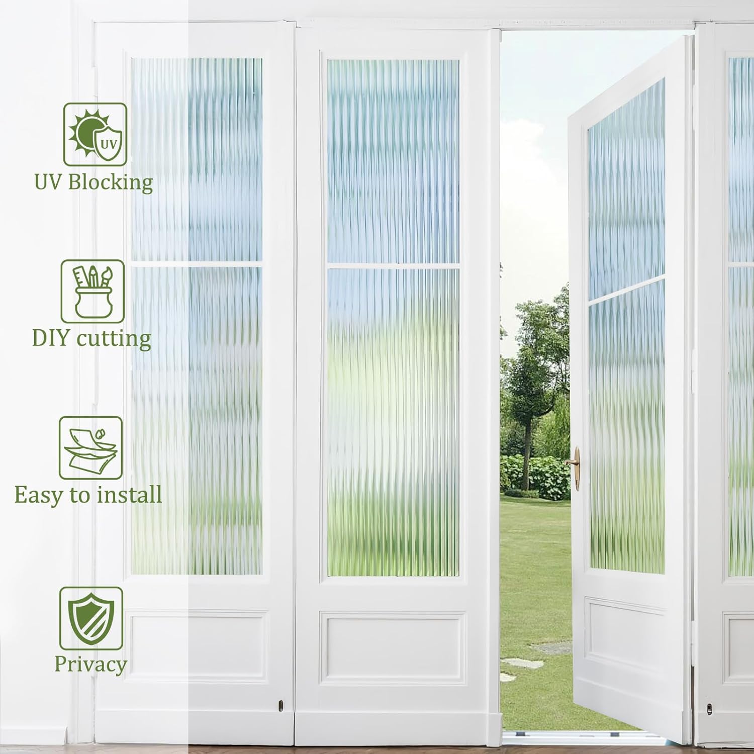 Película de privacidad para ventana, vidrio esmerilado, película decorativa 3D para ventana, control de calor, bloqueo UV, adhesivo para baño, sala