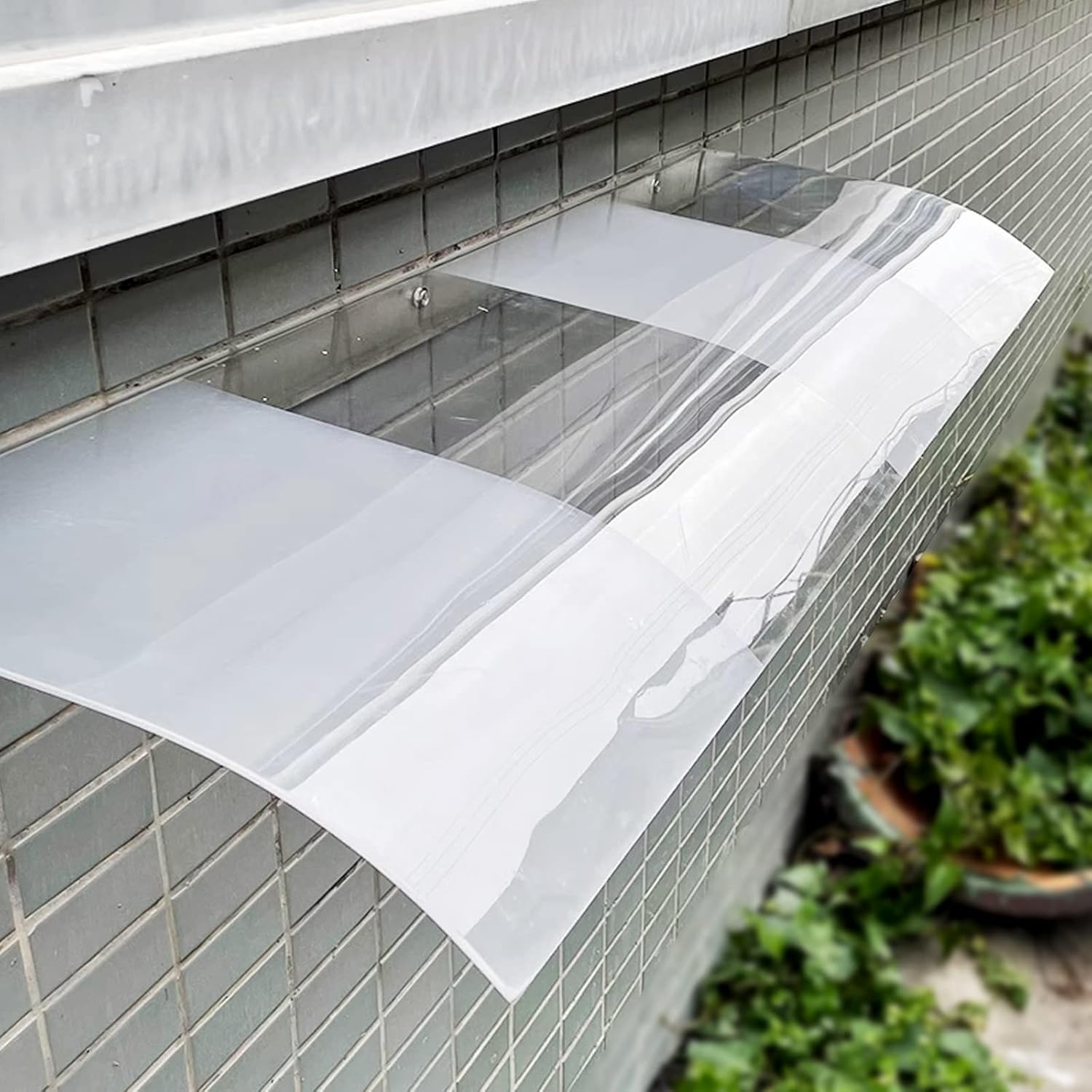 Toldo invisible para puerta delantera, toldo de ventana, toldo para puerta delantera al aire libre, patio, cubierta de policarbonato semiesmerilado,
