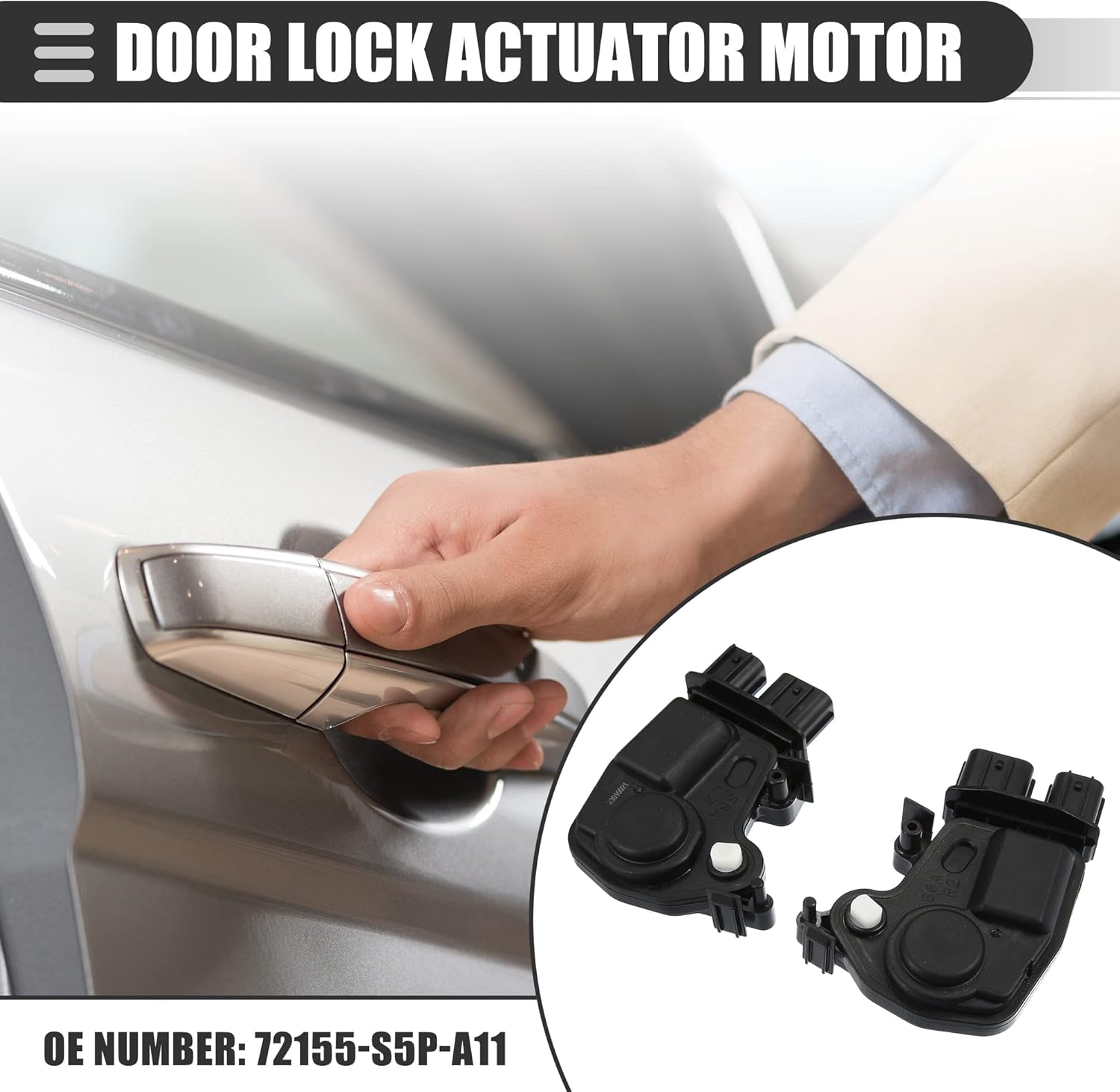 Motoforti Actuador de cerradura de puerta, actuador de puerta corredera delantera izquierda y derecha, para Honda Element 03-11, plástico,