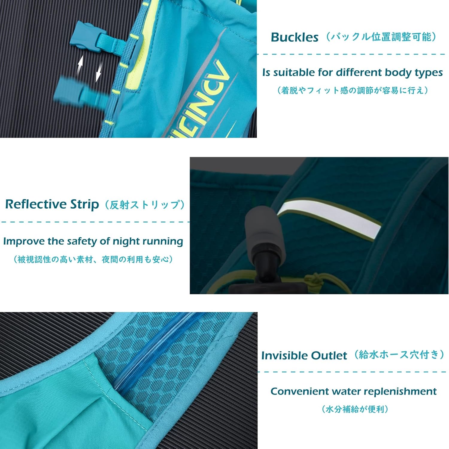 TRIWONDER – Mochila de hidratación para senderismo, bolsa de agua, chaleco para correr, para uso al aire libre, ciclismo, festivales, raves,