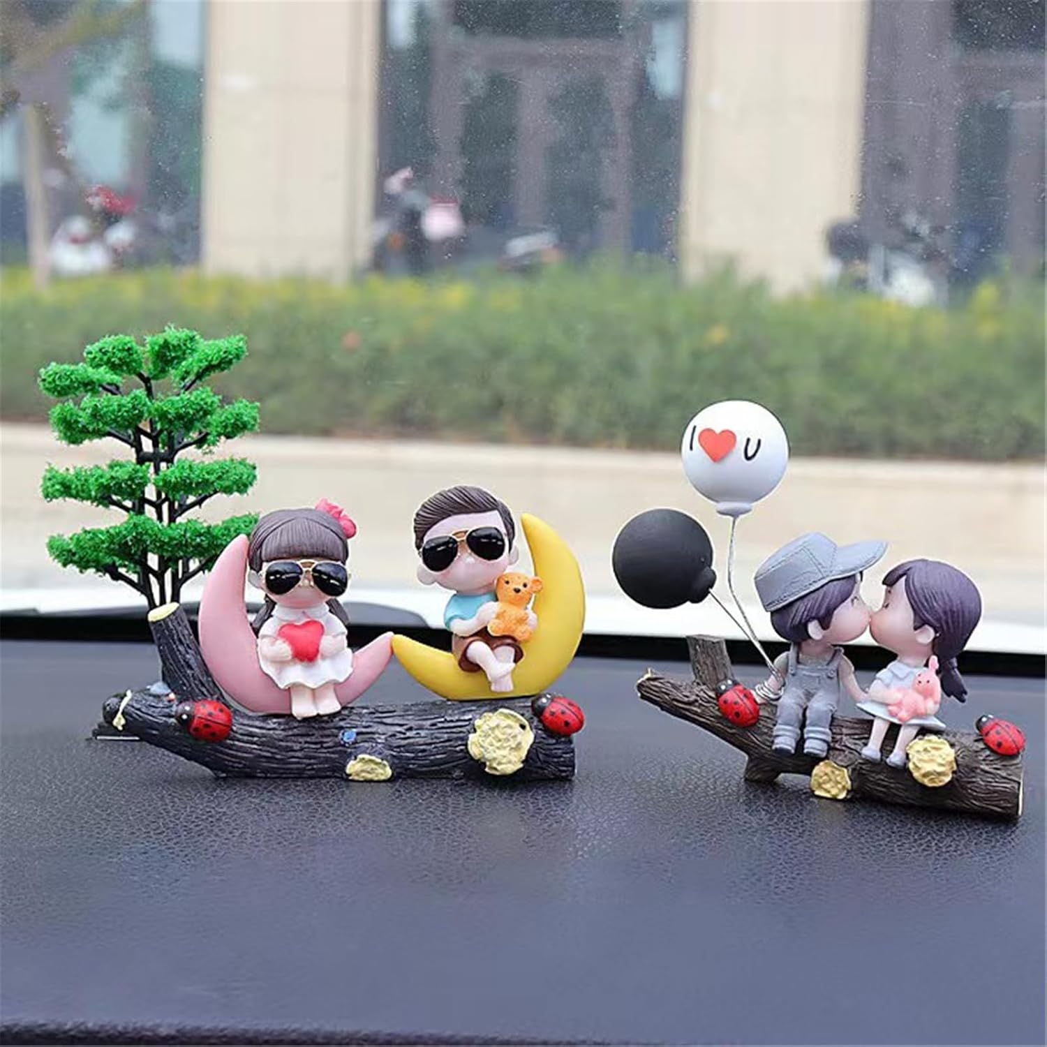 Lindos adornos para parejas, decoración de automóvil, lindos dibujos animados para parejas, decoración de tablero de instrumentos de caricaturas,