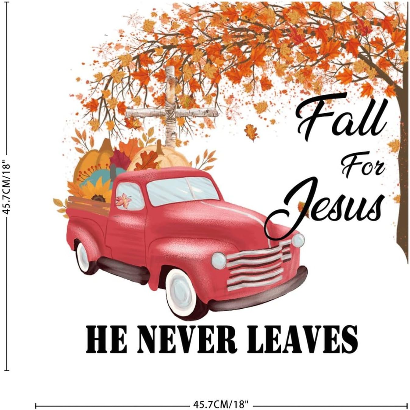 Calcomanías artísticas de pared con texto en inglés “Fall for Jesus He Never Leaves” (“Fall for Jesus He Never Leaves”) – Calcomanías de pared con