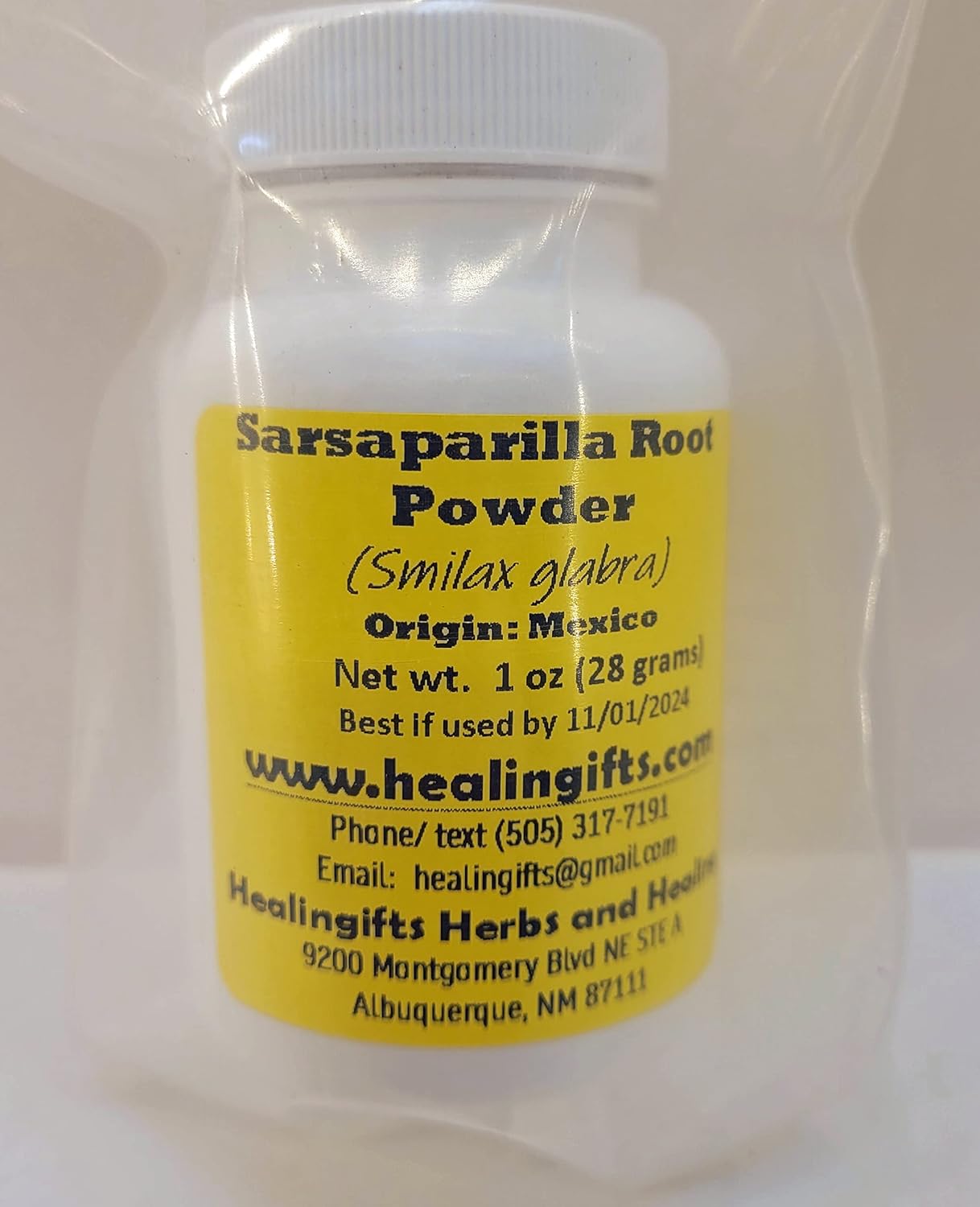 HealinGifts Polvo de raíz de zarzaparrilla 1 oz