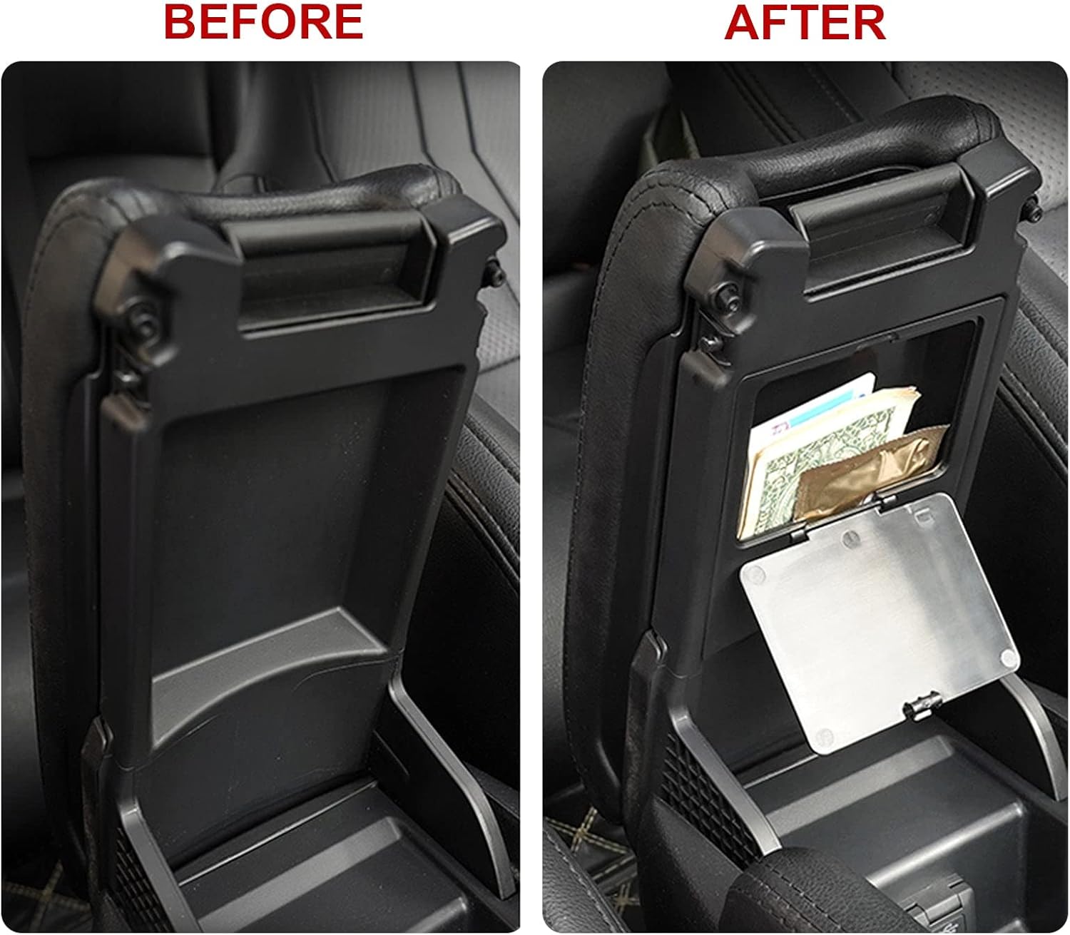 Xotic Tech – Consola central debajo del reposabrazos con compartimento secreto oculto, caja de almacenamiento, soporte organizador, compatible con