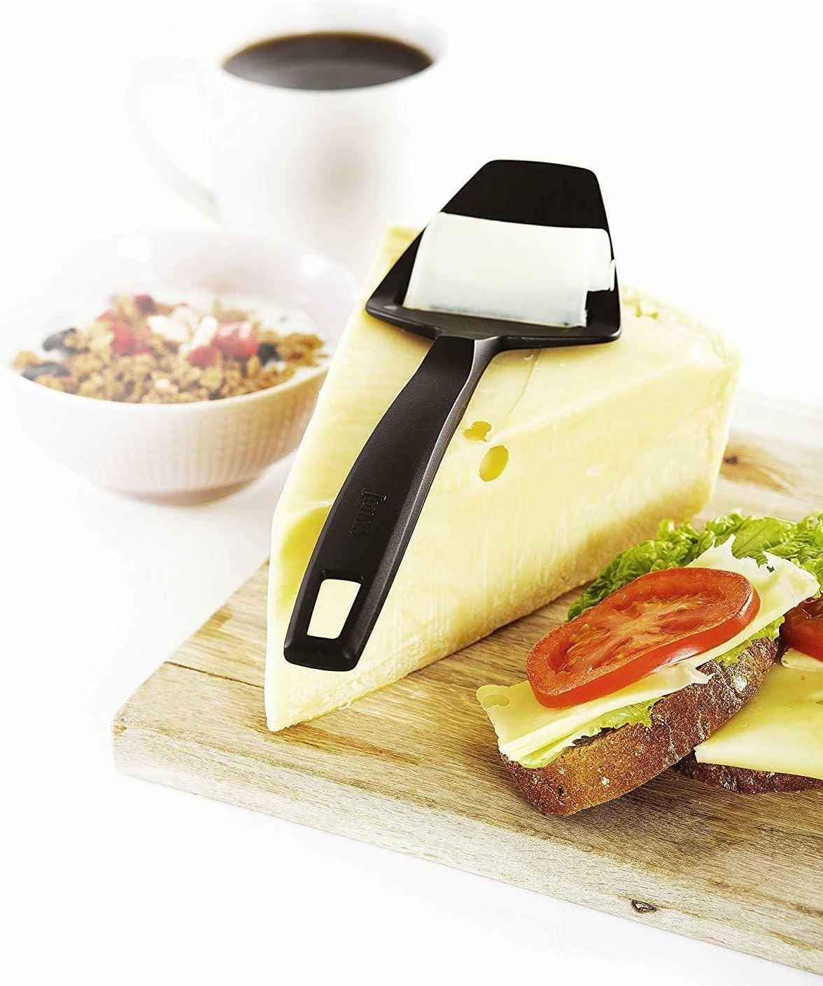 Linden Sweden Cortador de queso de nailon negro para queso de bloque  Plano de queso para rebanar consistente y seguro  Fabricado en Suecia
