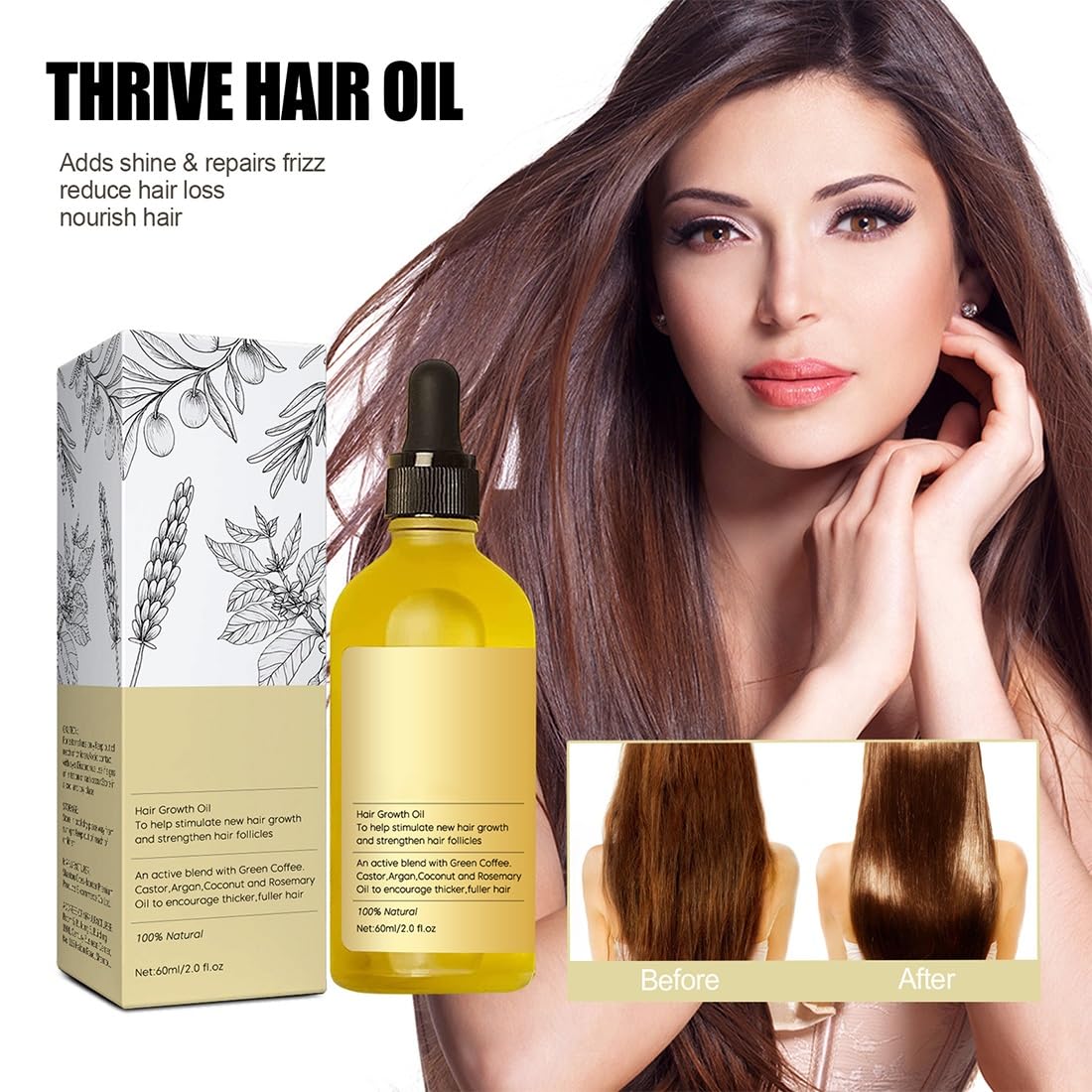 Tiworld – Aceite natural para el crecimiento del cabello, aceite natural vegano para el crecimiento del cabello, aceite de romero orgánico para el
