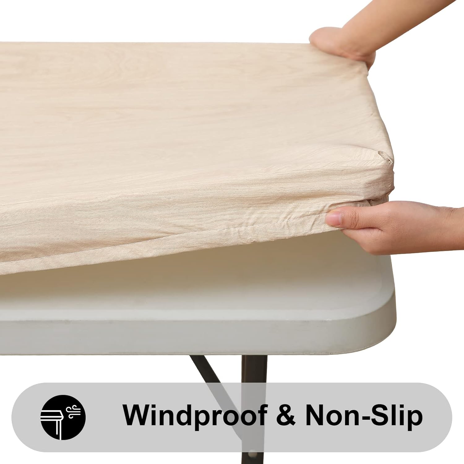 smiry Mantel rectangular de pícnic, fundas elásticas impermeables para mesas de 6 pies, manteles de vinilo con parte trasera de franela lavable para