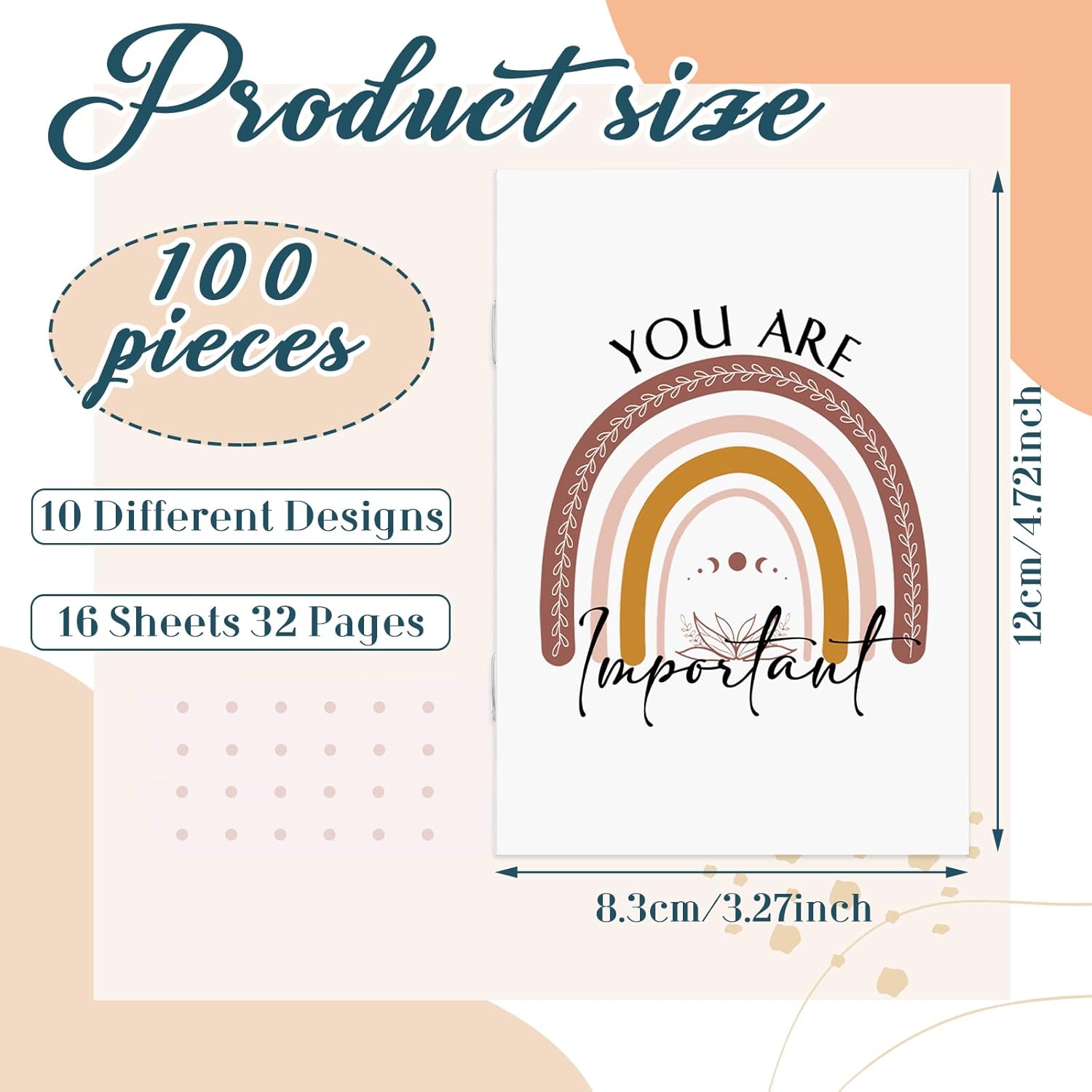 100 blocs de notas inspiradores, mini diario motivacional, arcoíris, inspirador, bloc de notas de bolsillo pequeño a granel para estudiantes,