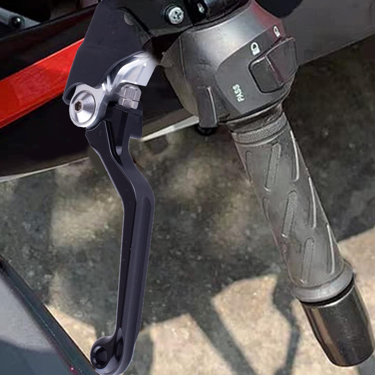 PRO CAKEN 78″ 0.866 in motocicleta universal aluminio 360 aleación mango de embrague plegable con asiento de montaje para motocicleta Street Sport