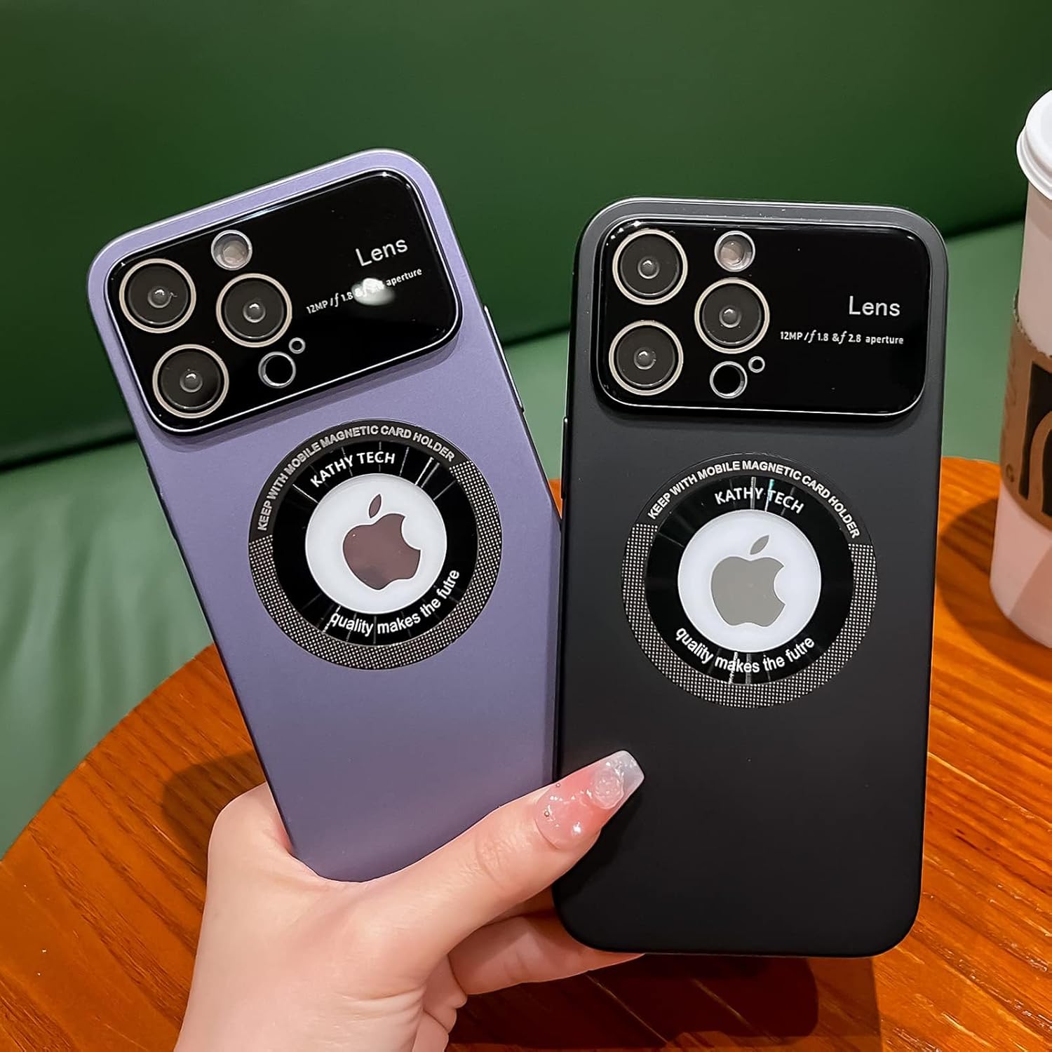 Funda para iPhone 11 de 6.1 pulgadas 2019, diseño de ventana grande, PC duro integrado de lujo protector de lente de cámara de protección completa