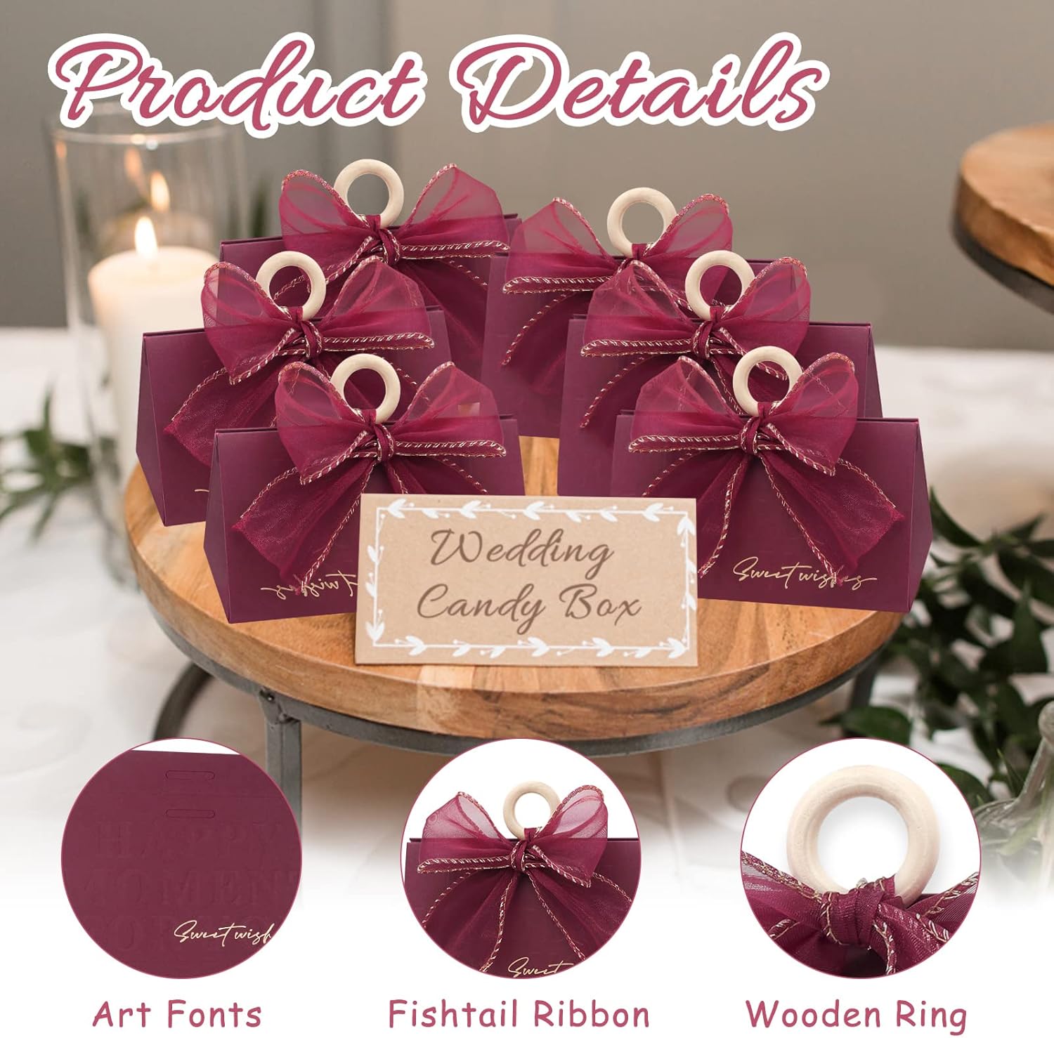 GLGHMH Cajas de recuerdo de boda, 20 cajas de dulces de boda, cajas de regalo de chocolate para boda, novia, baby shower, Navidad, cumpleaños (20