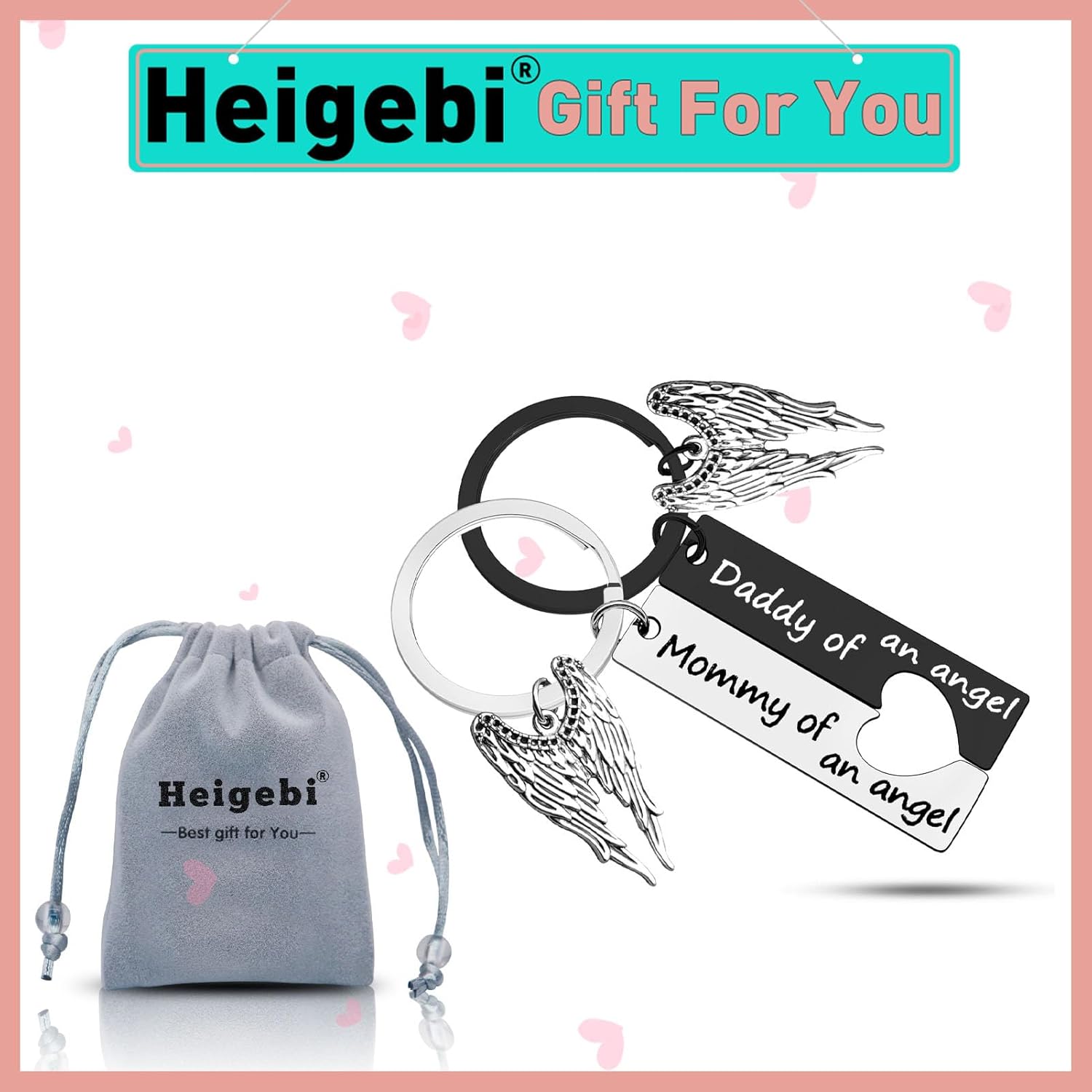 Heigebi Llavero conmemorativo para bebé, regalos de condolencias para pérdida de bebé, recuerdo para la pérdida del hijo de papá, mamá