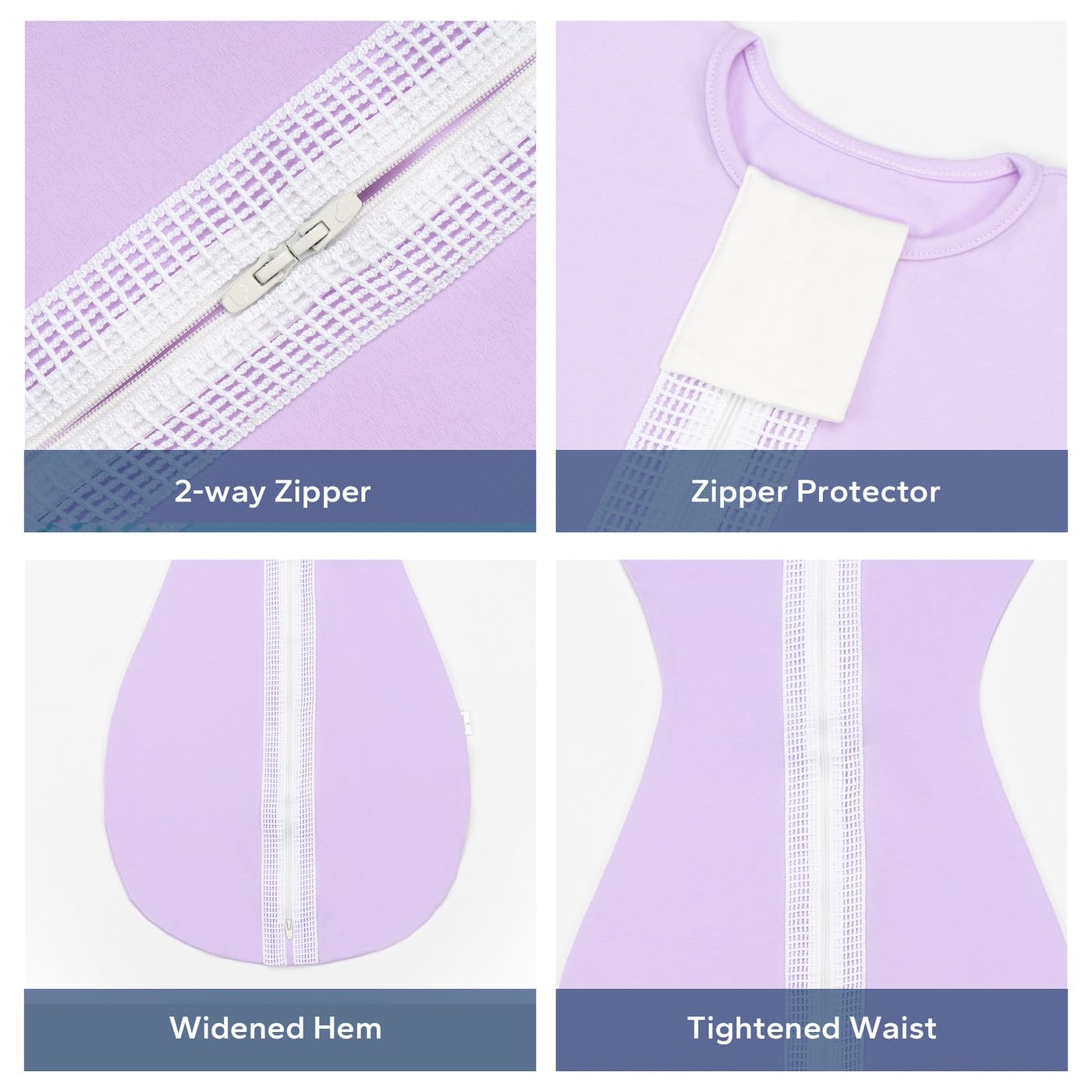 ZIGJOY Manta de transición para bebé, manta de transición elástica de 0.5 TOG con cremallera de 2 vías, saco de dormir de algodón autolavizante para
