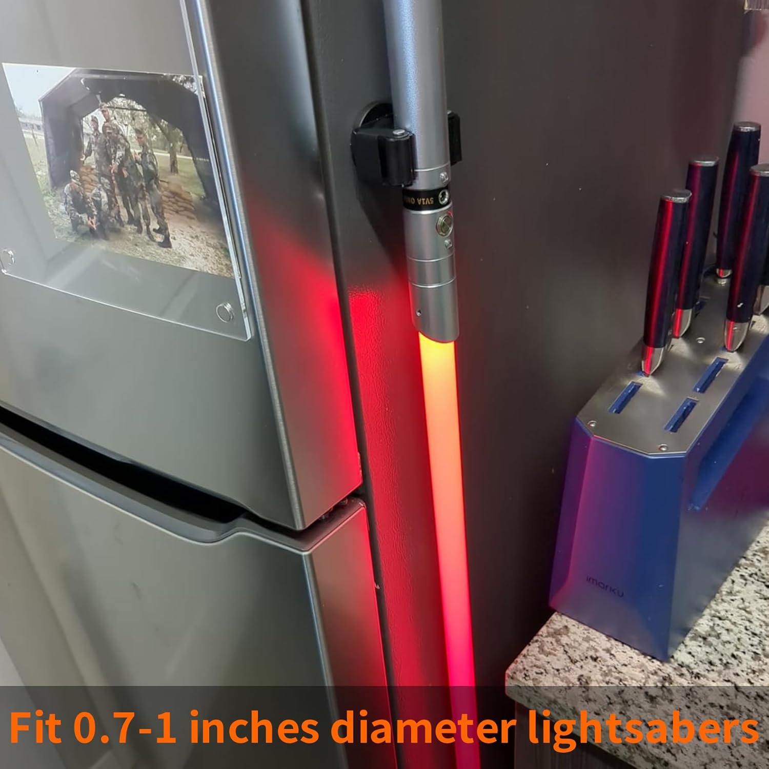 MUTUACTOR Paquete de 2 soportes de pared para sable de luz D1.69, soporte magnético para sable de luz Darth Revan, sable de luz Galaxys Edge, sable