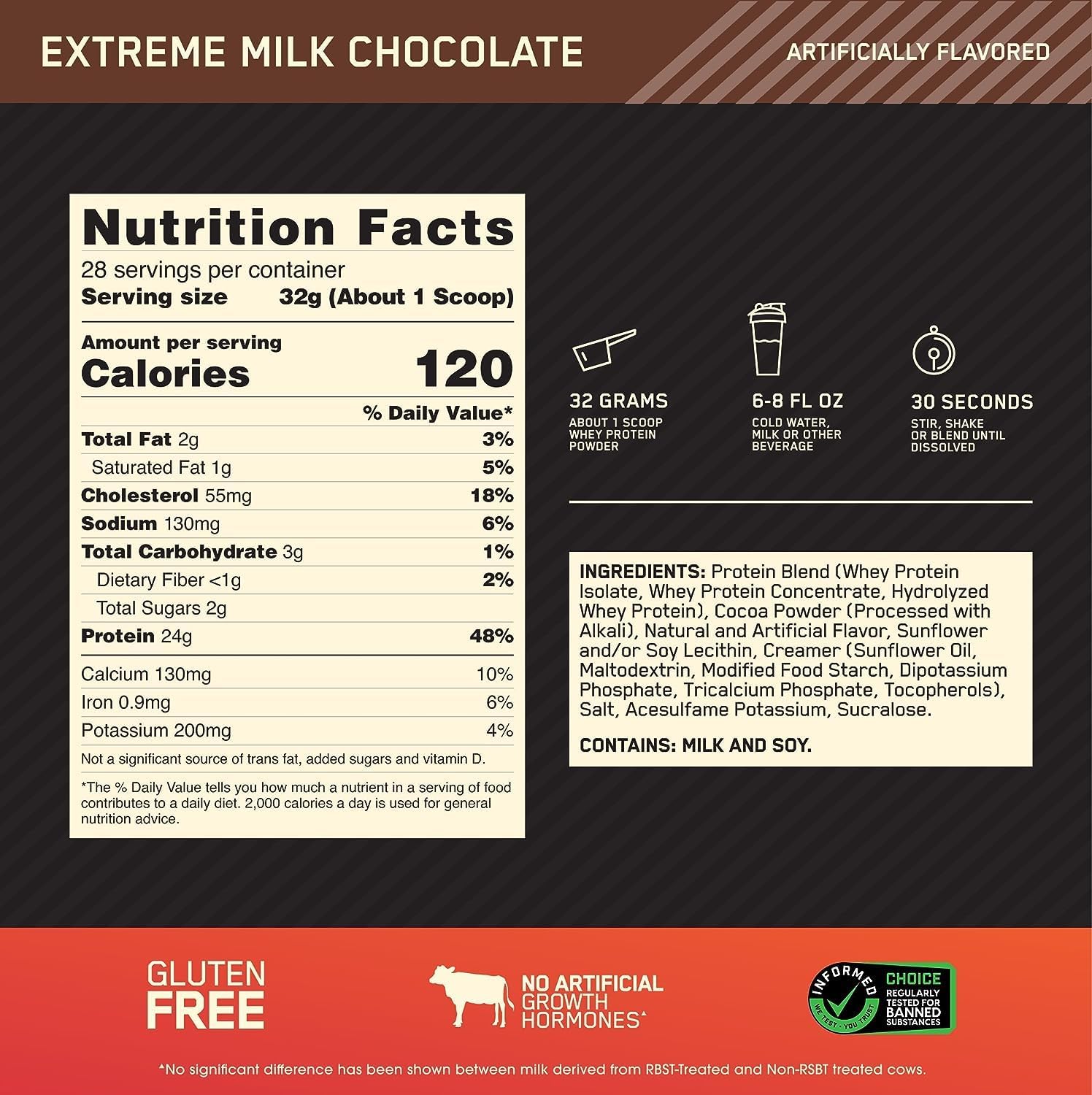 Optimum Nutrition (ON) Gold Standard 100% proteína de suero en polvo aislado de fuente primaria, 0.91 onzas de proteína para apoyo y recuperación