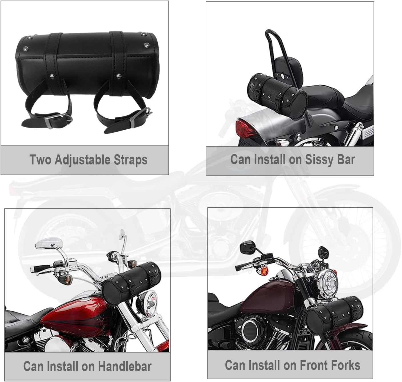 Bolsa de manillar de motocicleta Bolsa de tenedor Alforjas universales para Haley Kawasaki Suzuki Yamaha