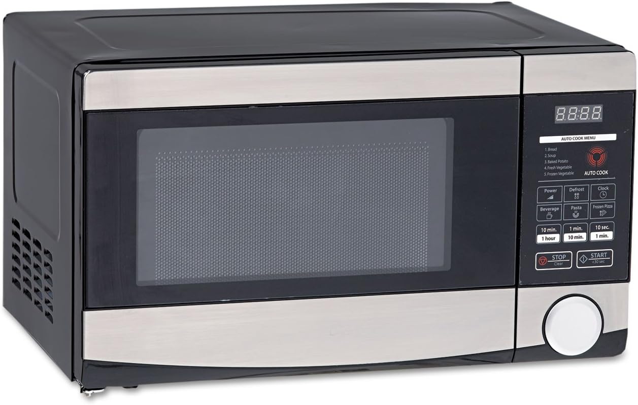 Avanti Mo7103sst Horno microondas de 0.7 pies cúbicos de capacidad, 700 vatios, acero inoxidable y negro