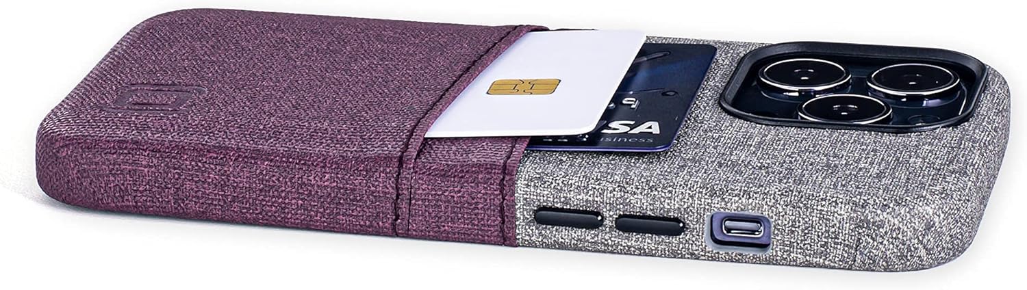 Dockem Funda tipo cartera para iPhone 13 Pro con placa metálica integrada para montaje magnético y 2 bolsillos para tarjetas de crédito Luxe M2,
