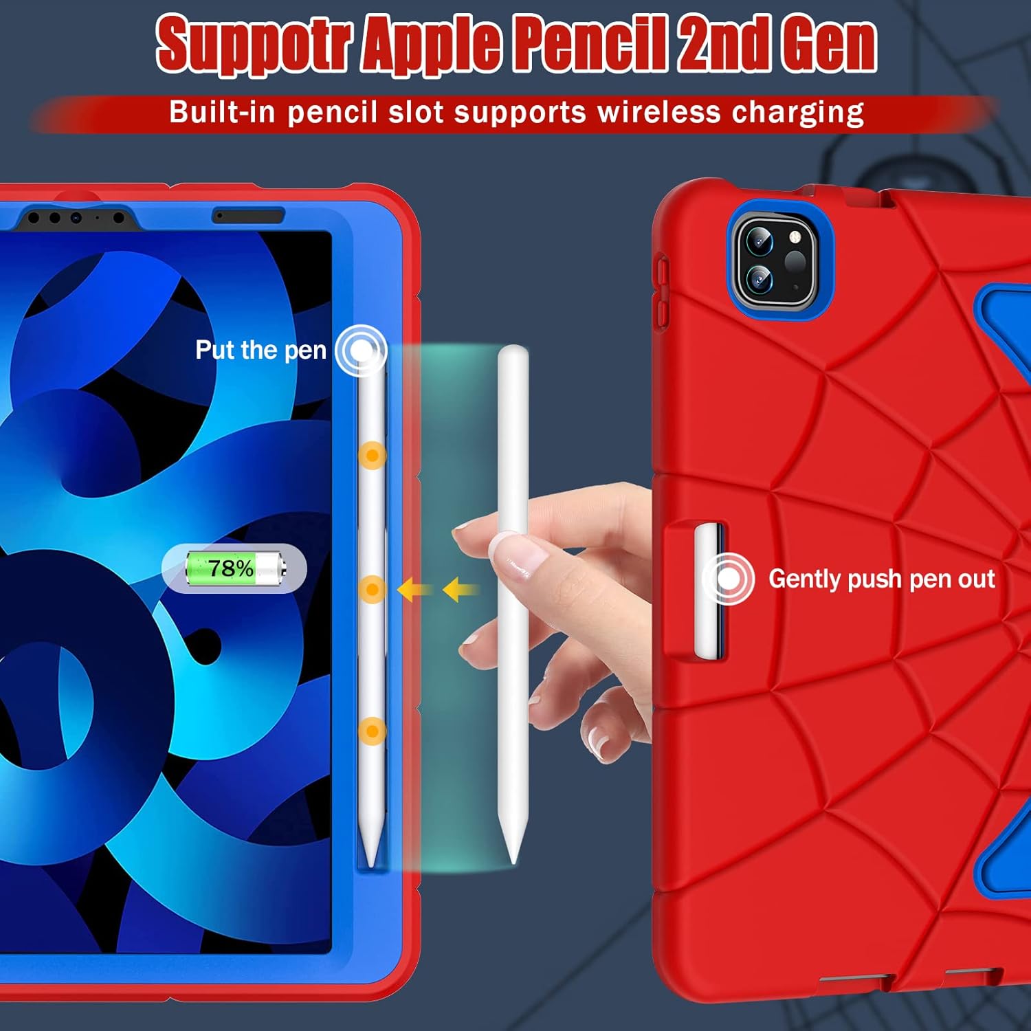 Funda para iPad Air de 54 generación de 10.9 pulgadas (20222020), iPad Pro de 11 pulgadas, resistente a prueba de golpes para niños, iPad Air 45,