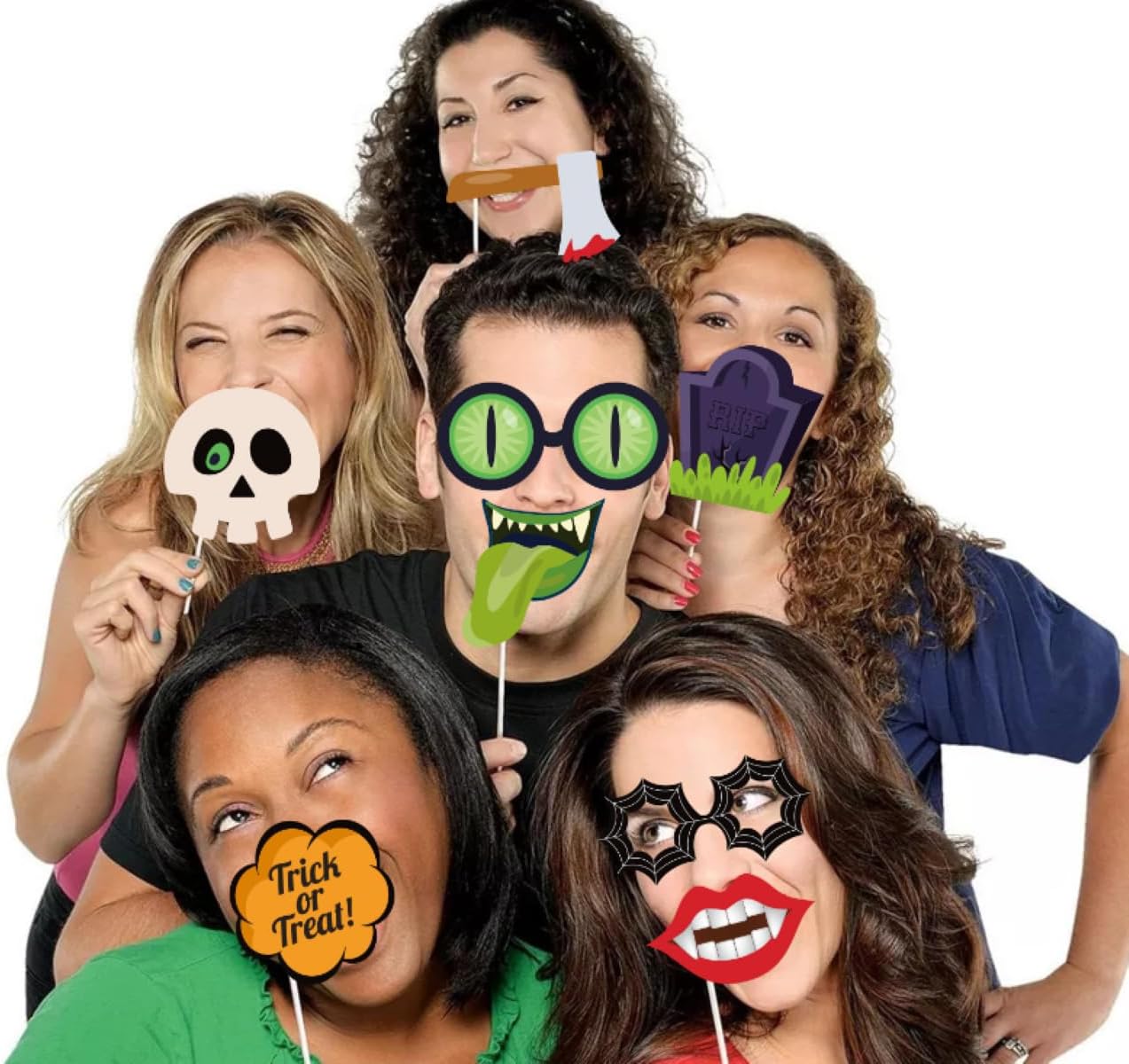 Juego de suministros de globos para fiesta de Halloween, incluye adornos para cupcakes, accesorios para fotos de selfies, pancarta de Halloween,