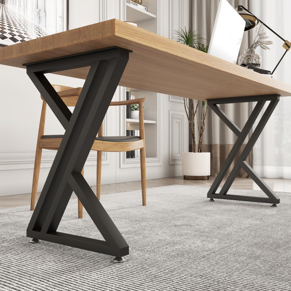Patas de metal de 28 pulgadas, patas altas industriales modernas para mesa de café, patas de escritorio de metal negro, forma triangular, base para