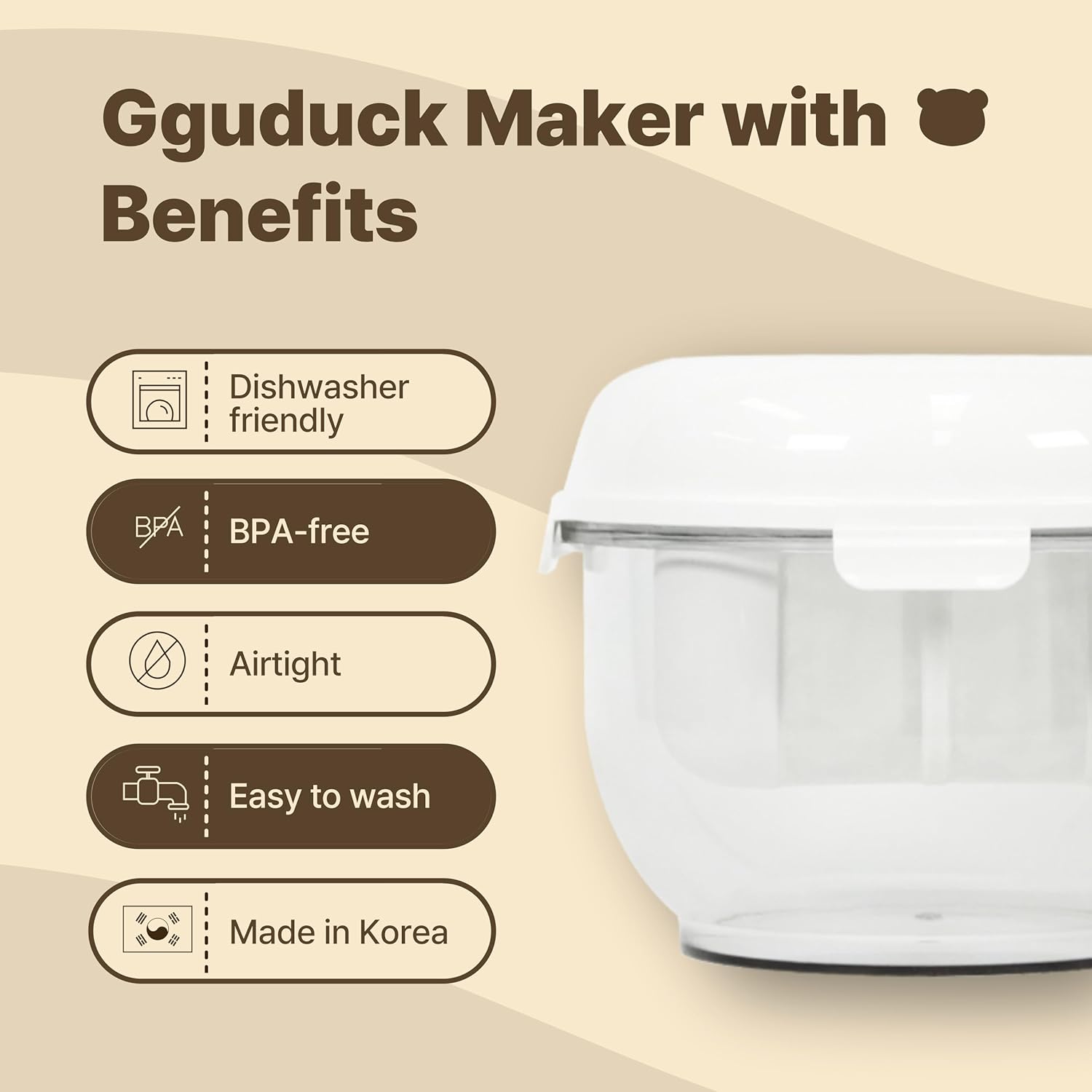 Oso griego Fabricante de yogur griego Gguduck con filtro de malla de nailon ultra fino. Yogur griego cremoso y grueso de 2.4 cuartos de galón,