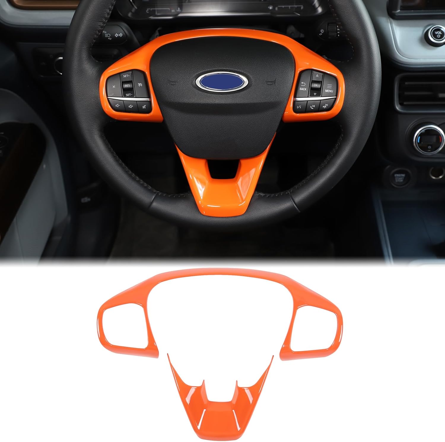 Funda de marco para volante de automóvil, compatible con Ford Maverick 2022 2023, decoración de volante, panel de protección de marco, cubierta de