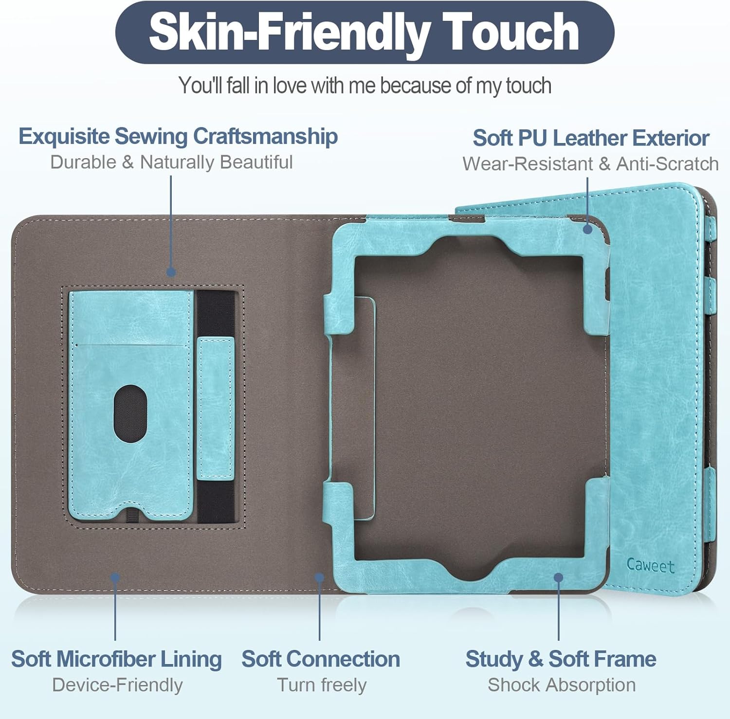 Caweet Funda para Nook GlowLight 4 Plus de 7.8 pulgadas versión 2023, funda protectora de piel sintética plegable con ranura para tarjetas y correa