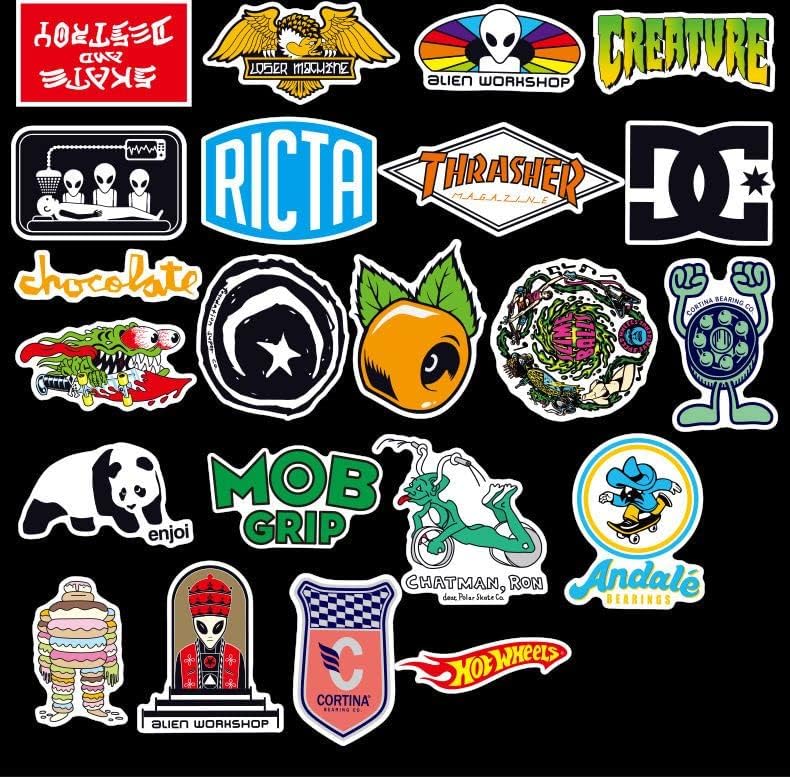 Maseihels 100 calcomanías de dibujos animados para patineta para adolescentes, niños, adultos, calcomanías de vinilo impermeables lindas y