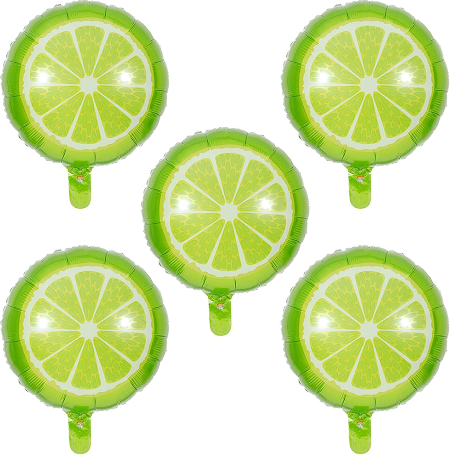 10 globos de fruta y lima, grandes frutas verdes de limón, globos redondos de Mylar de limón para verano, cosecha de Acción de Gracias, otoño,